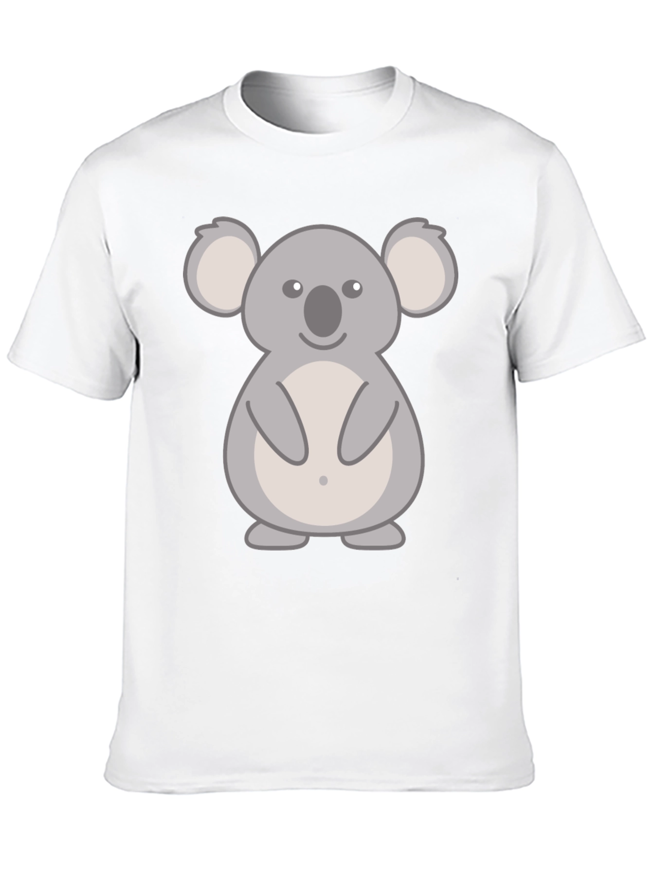 Black Cute Koala Graphic T-Shirt - Black Cotton Tee view 10