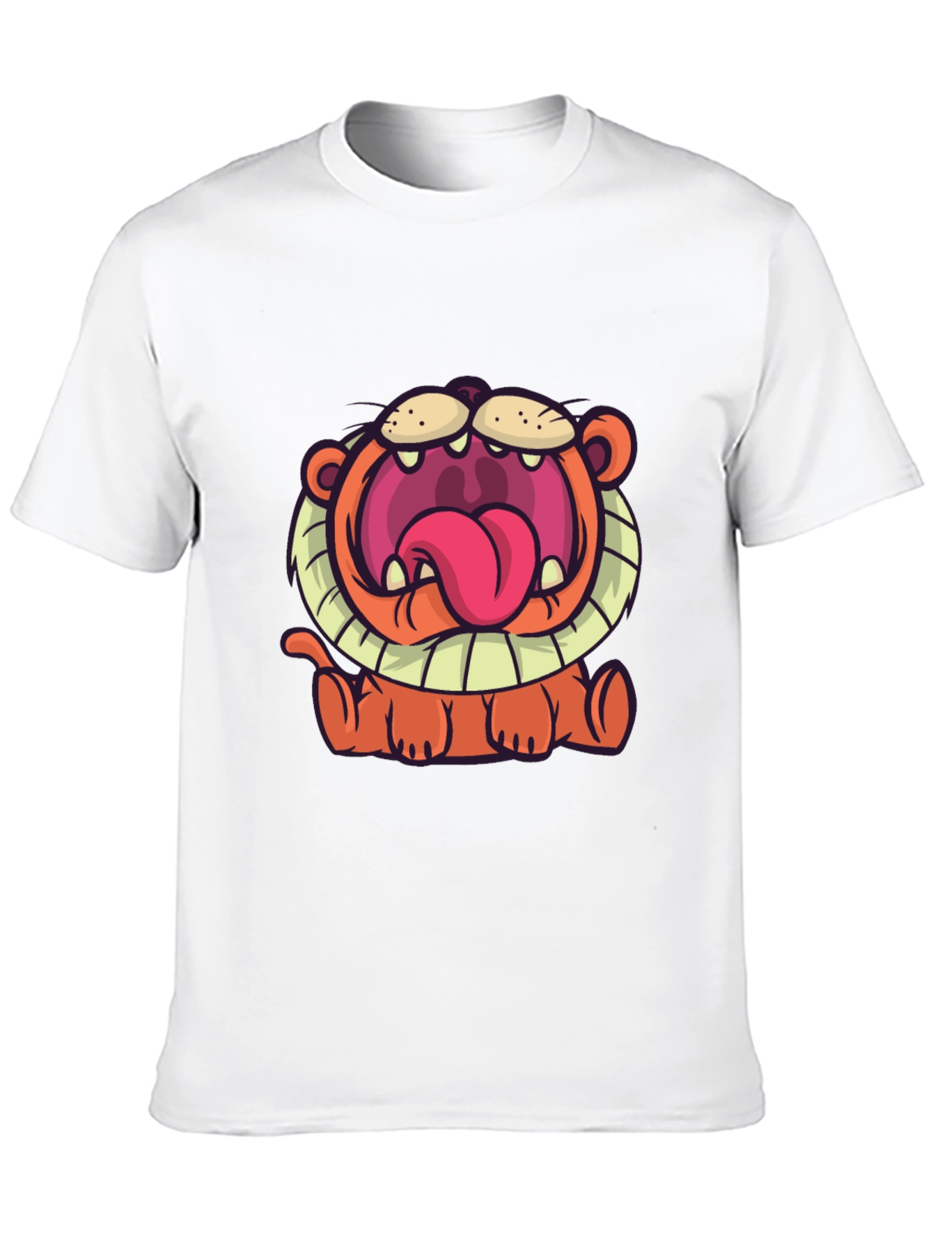 Black Cartoon Lion Graphic T-Shirt - Unisex Black Tee view 10