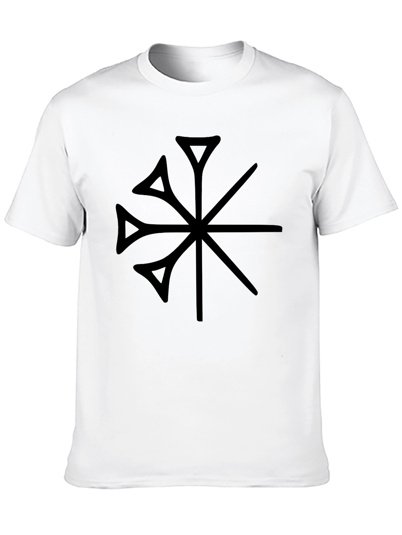 Black Modern Geometric Symbol Black T-Shirt view 10