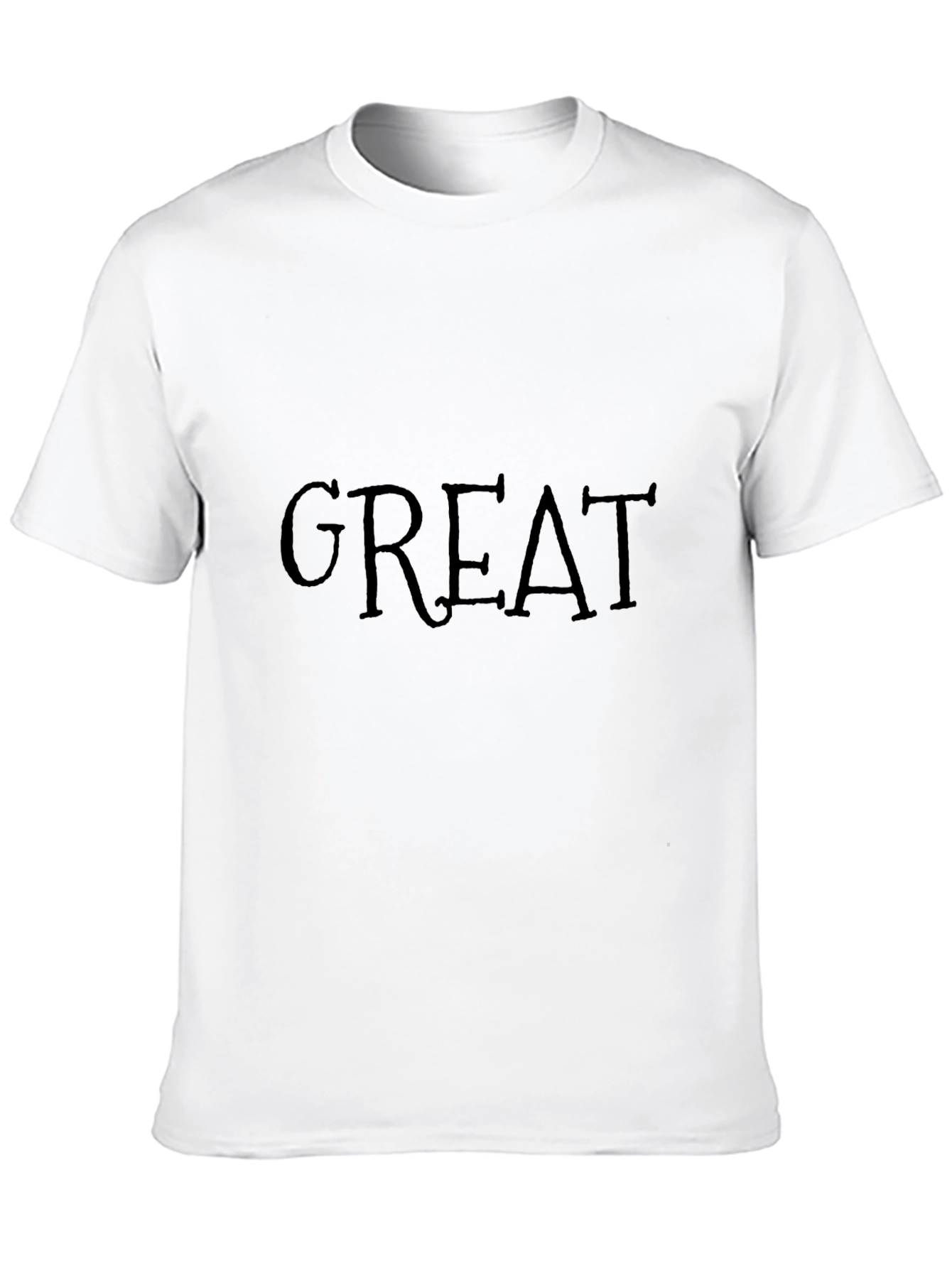 Black Men's Black "GREAT" Graphic Tee - Casual Short Sleeve Shirt view 10