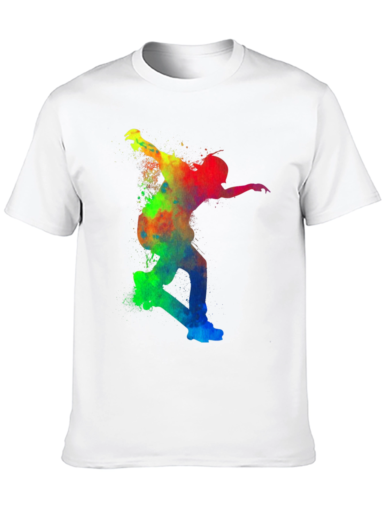 Black Colorful Skateboarder Graphic Tee - Unisex view 10