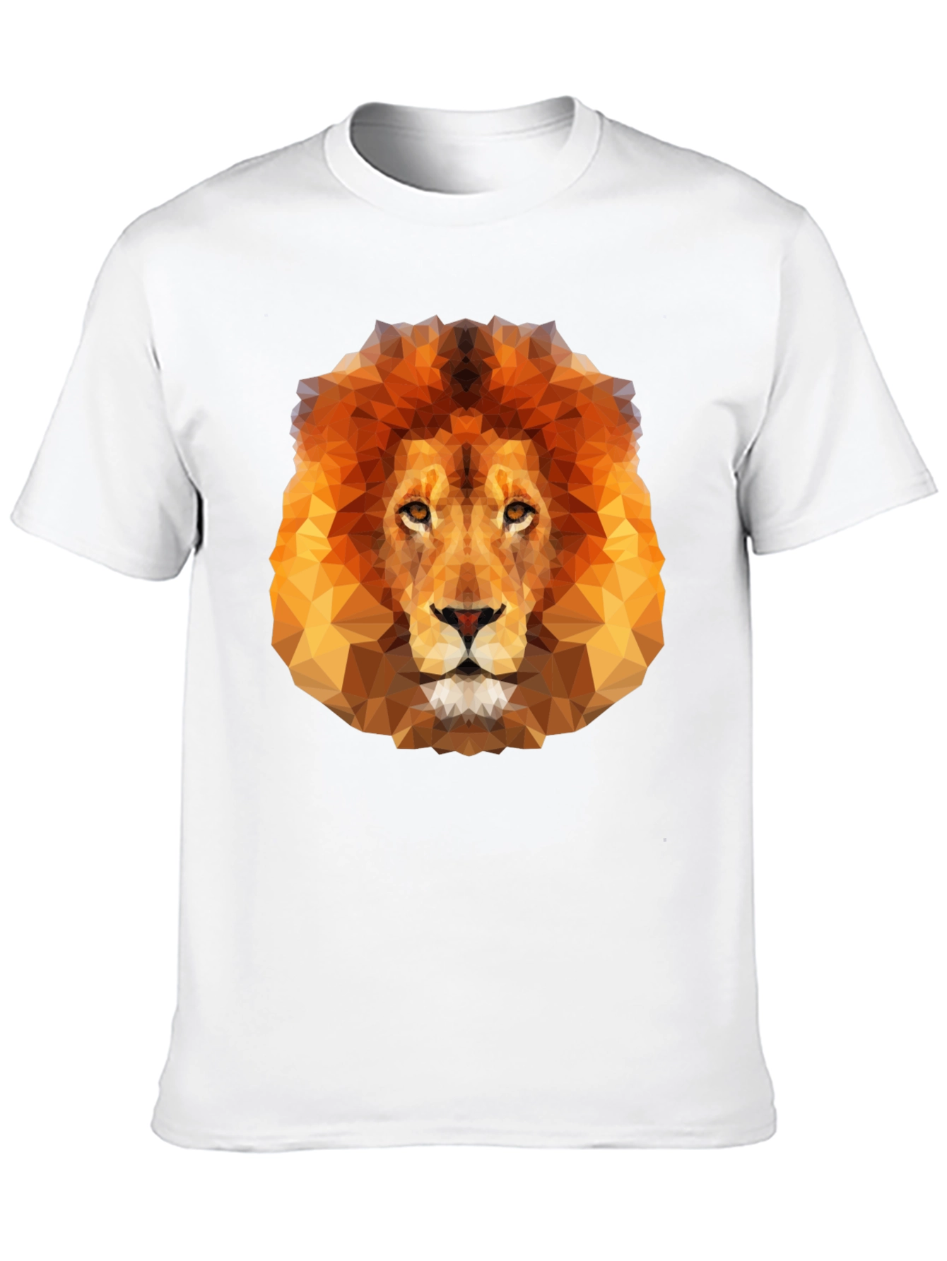 Black Geometric Lion Graphic Tee - Men's Black T-Shirt view 10