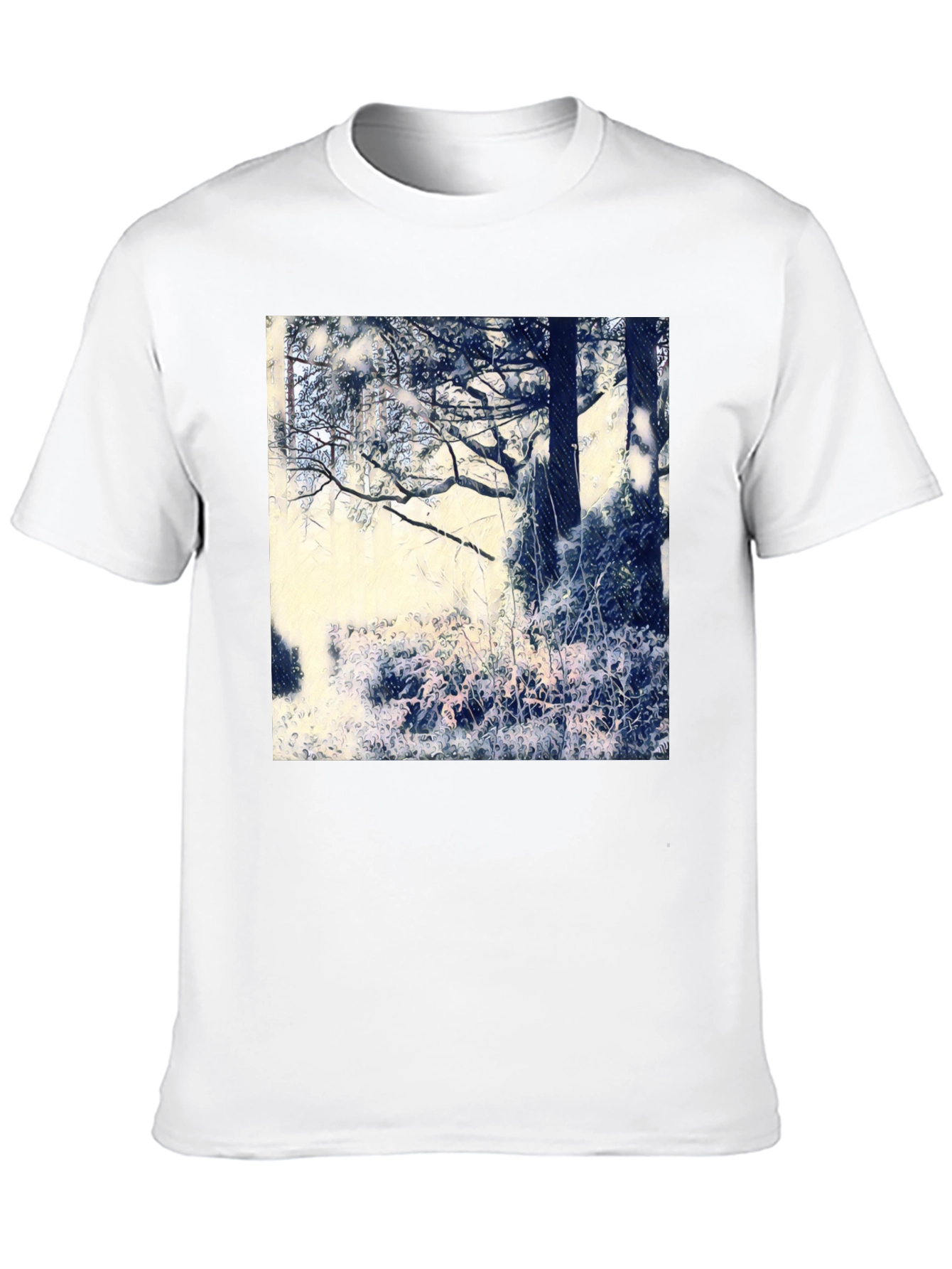Black Artistic Nature Scene Black T-Shirt view 10