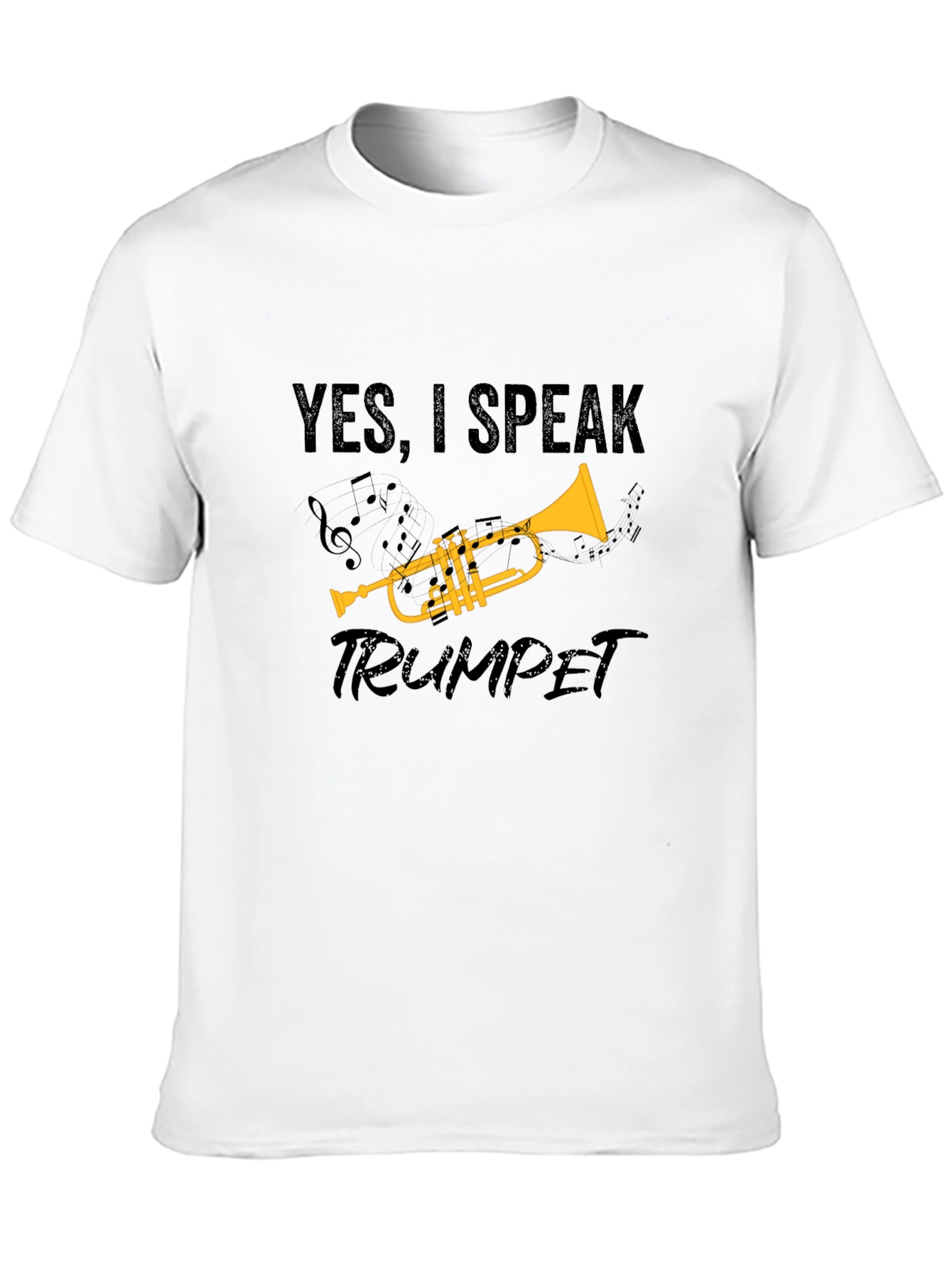 Black Yes, I Speak Trumpet Graphic T-Shirt - Musician Tee view 10