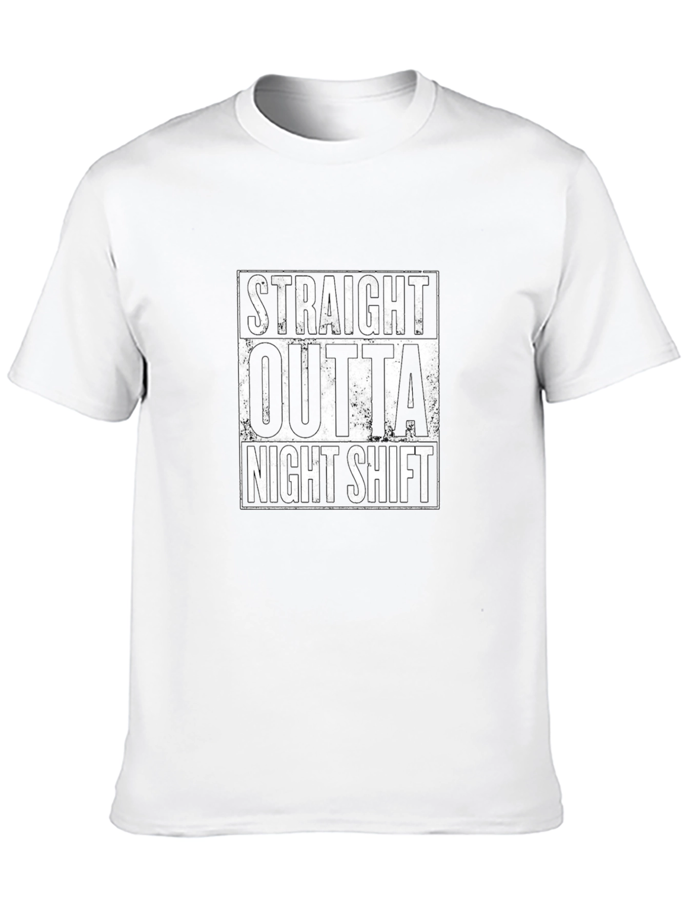 Black Straight Outta Night Shift Black T-Shirt view 10
