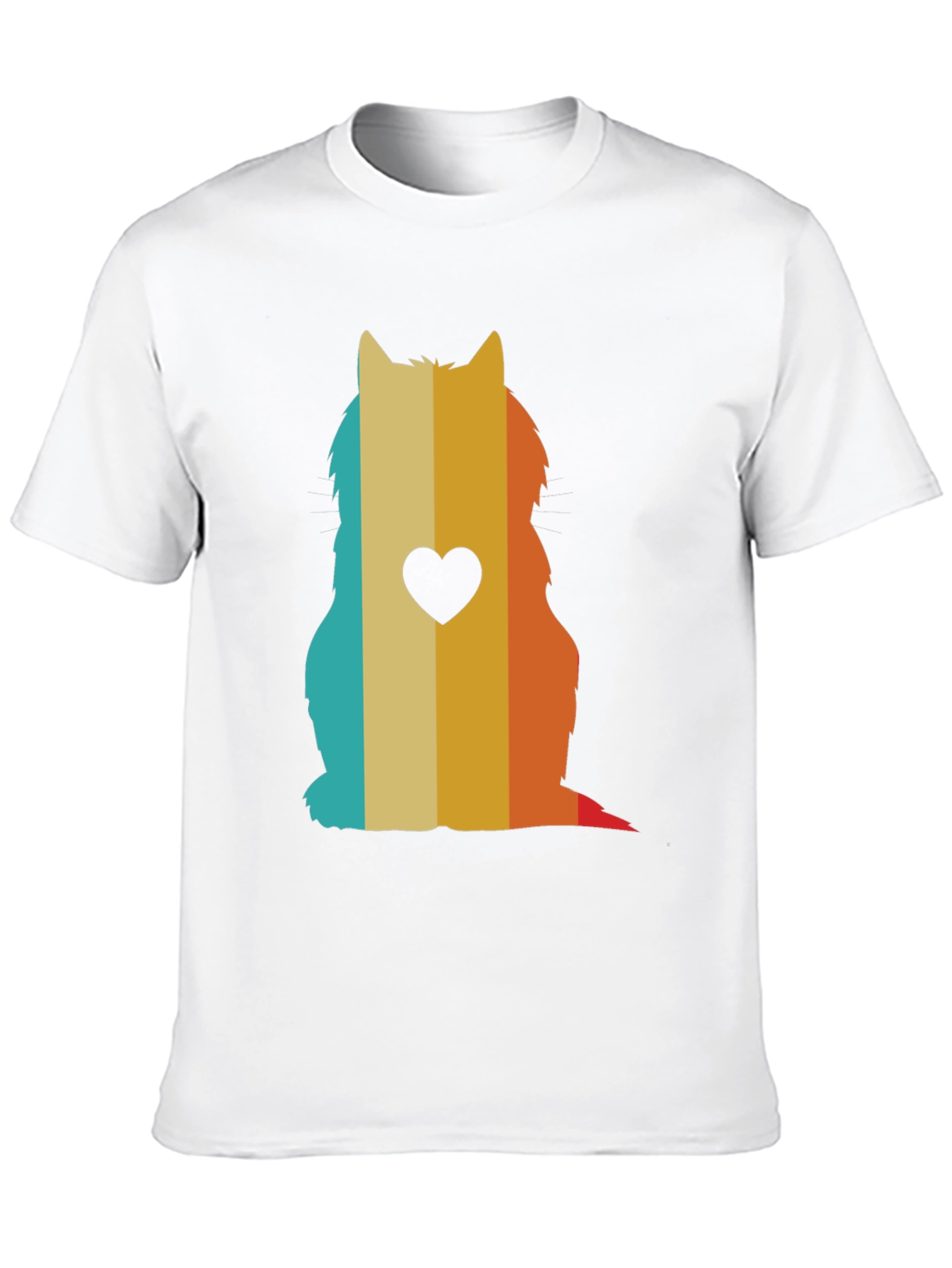 Black Retro Cat Silhouette T-Shirt - Heart Accent view 10