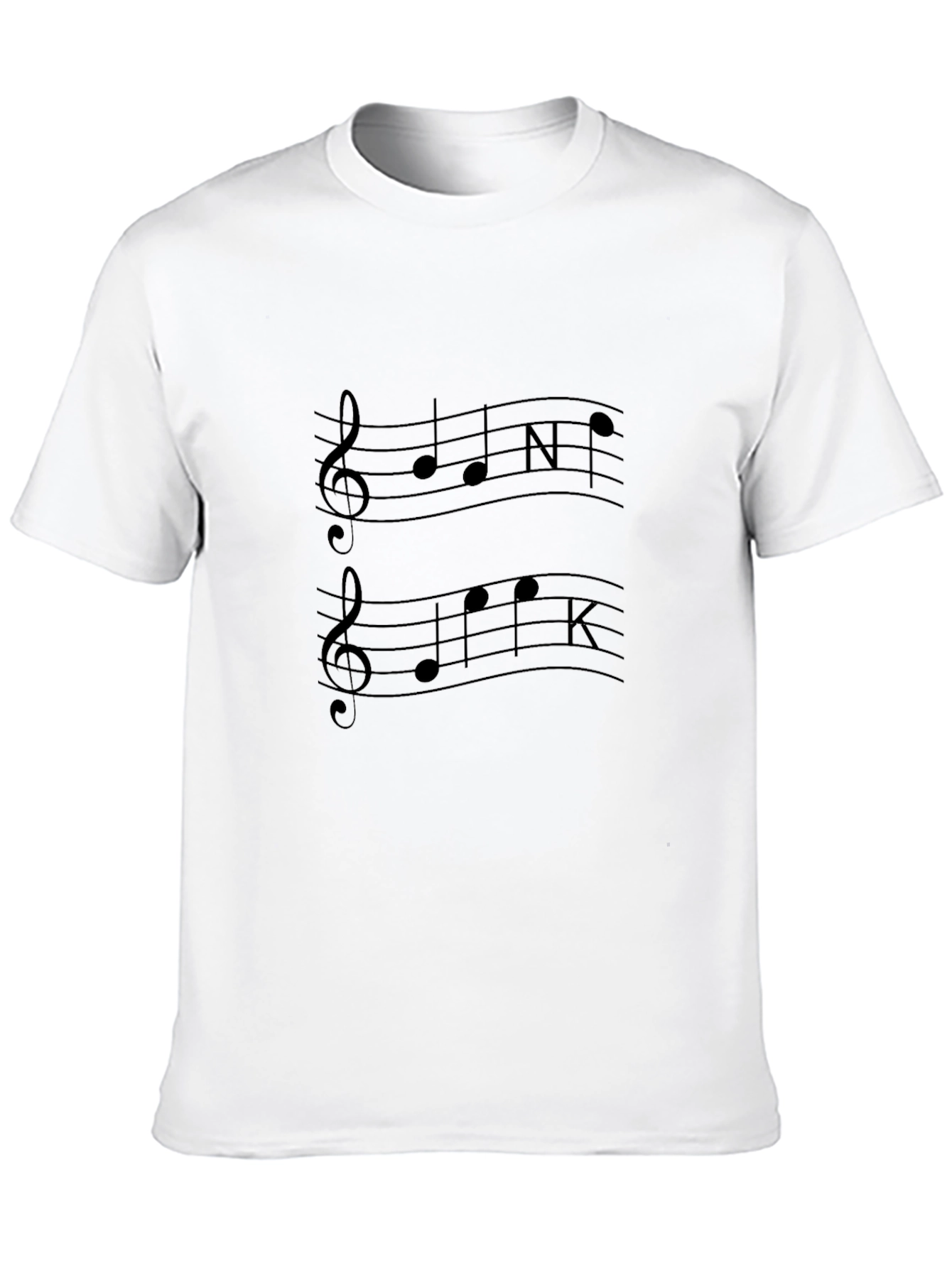 Black Music Note Design Black T-Shirt view 10