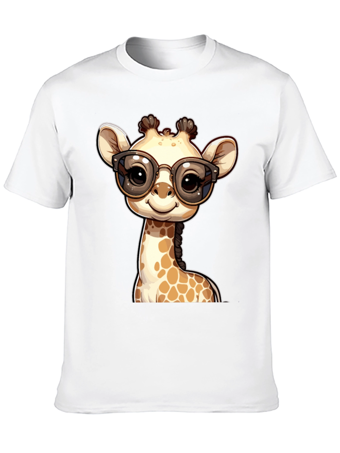 Black Giraffe with Glasses Graphic Tee view 10
