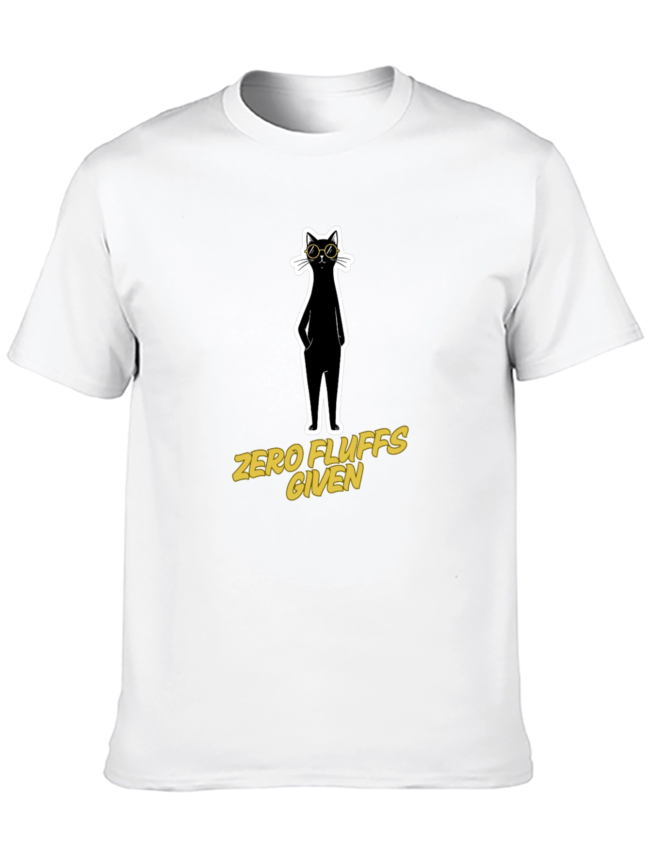 Black Zero Fluffs Given Cat T-Shirt view 10