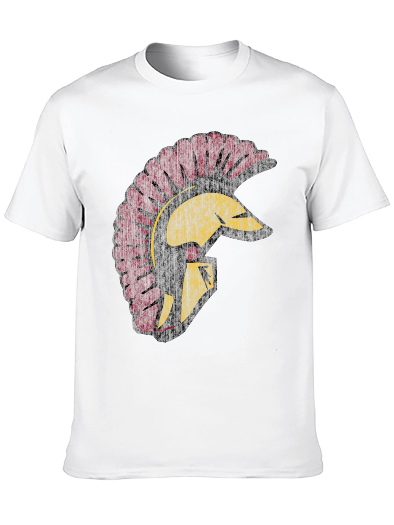 Black Trojan Helmet Graphic Tee - Black Cotton T-Shirt view 10
