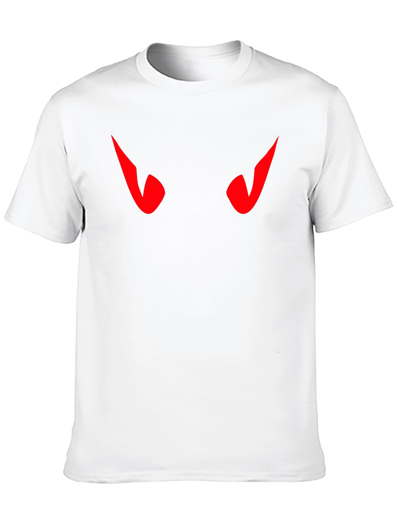 Black Men's Black T-Shirt with Red Devil Eyes Design view 10