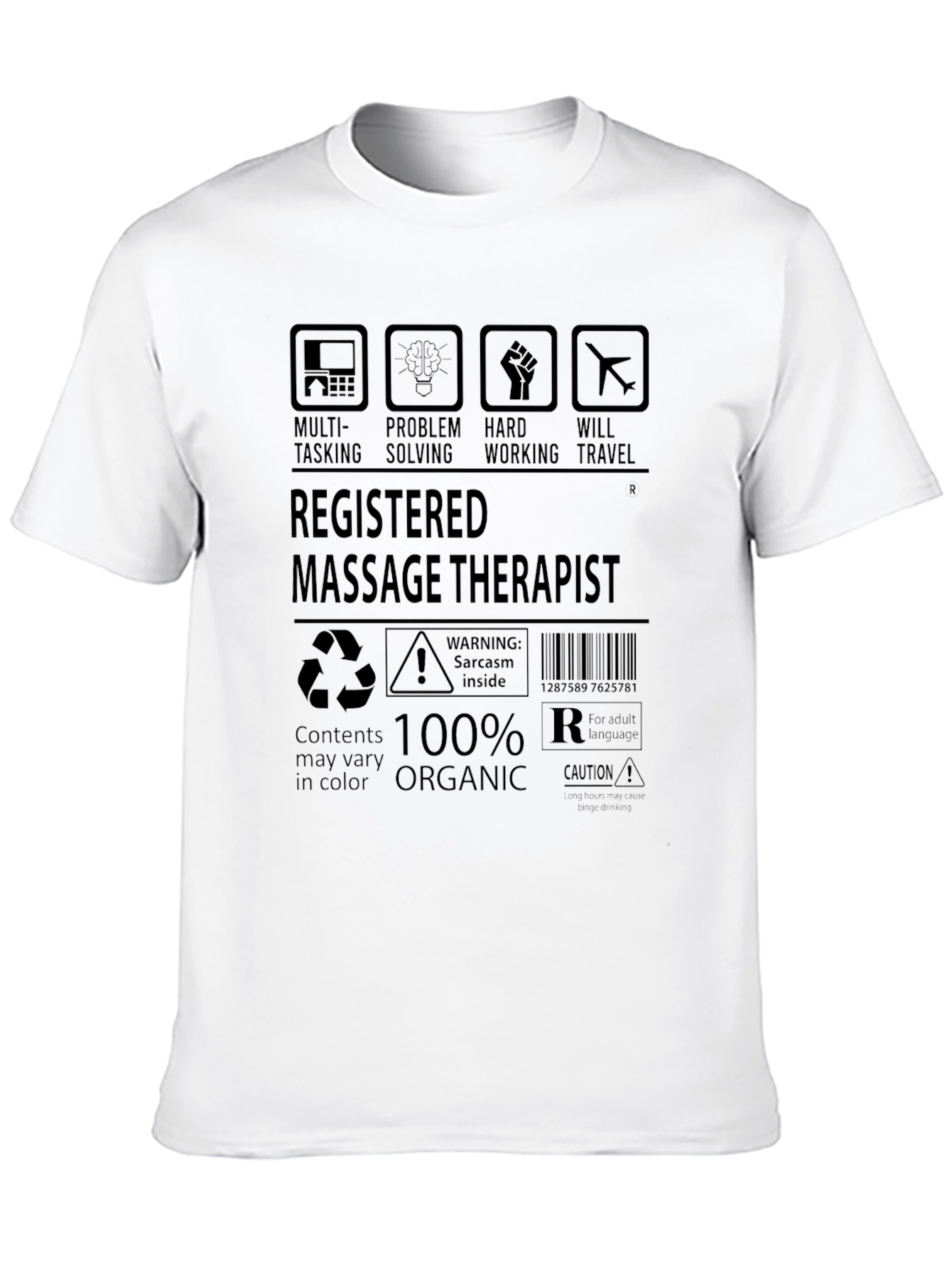 Black Massage Therapist 100% Organic T-Shirt view 10