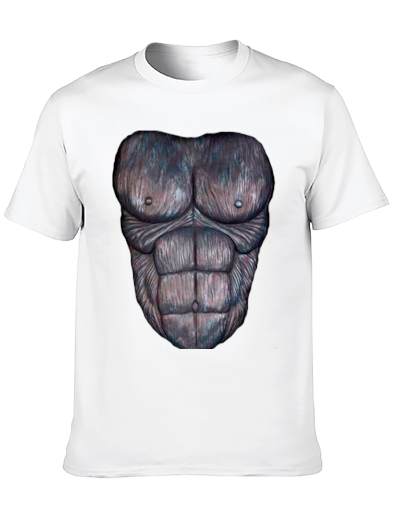 Black Funny Gorilla Chest Print Black T-Shirt view 10