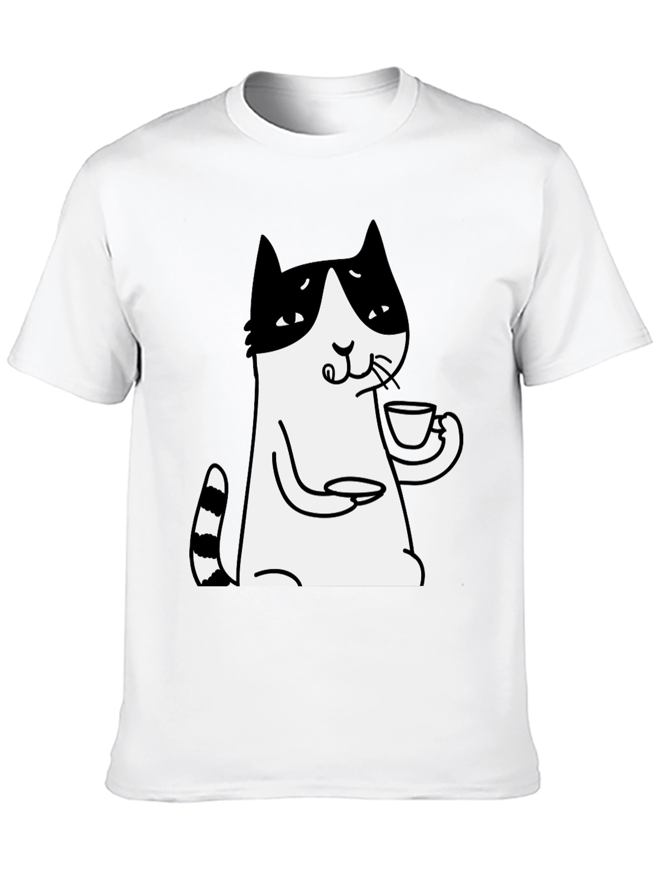 Black Cat Lover T-Shirt - Drinking Tea Funny Tee view 10