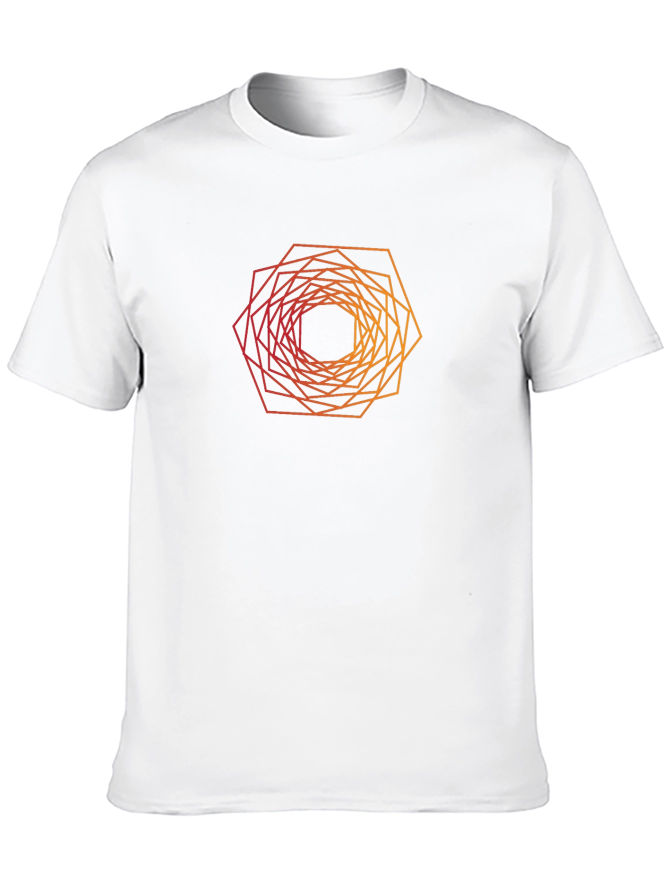 Black Geometric Hexagon Gradient T-Shirt view 10