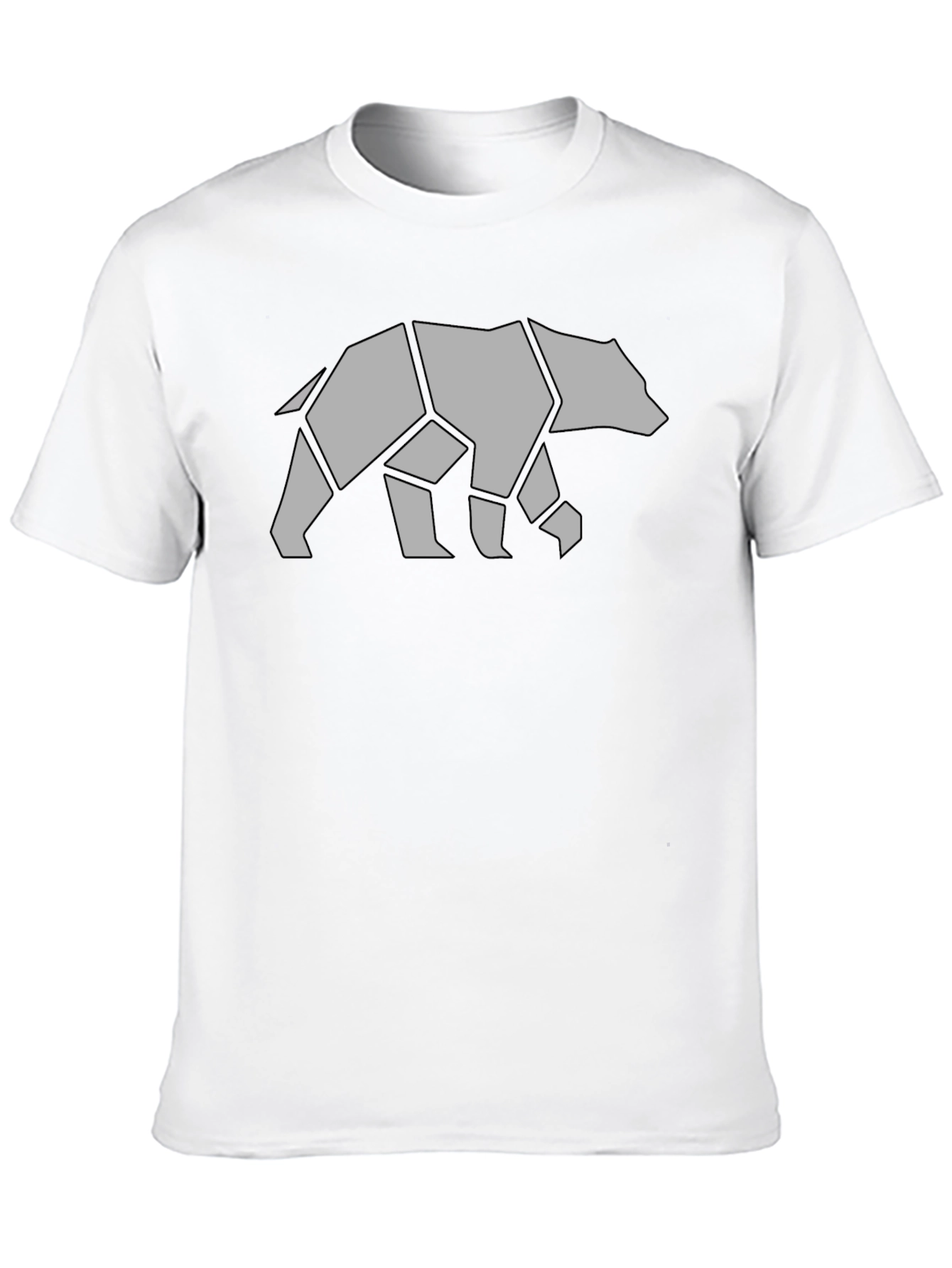 Black Geometric Bear Graphic Tee - Black Casual Shirt view 10
