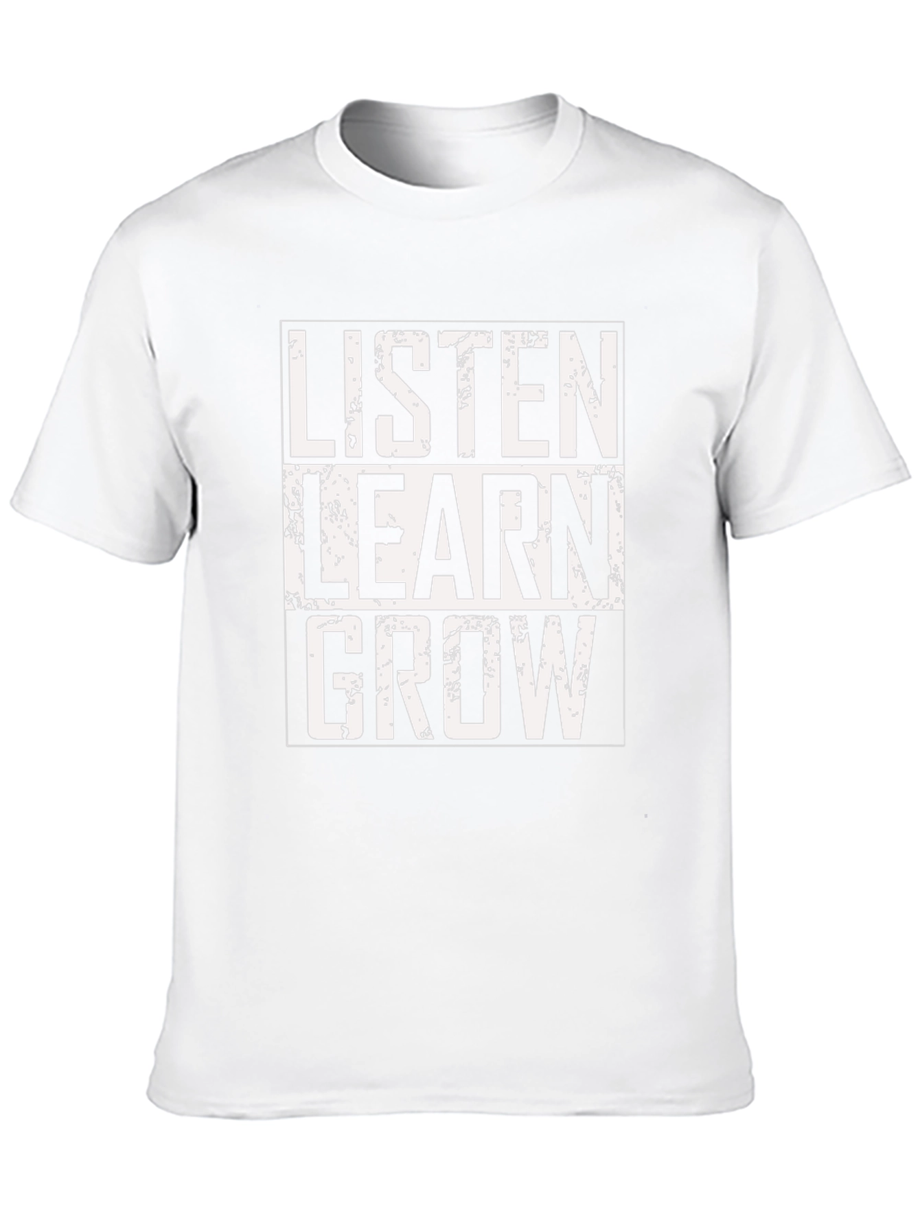 Black Listen Learn Grow T-Shirt - Motivational Graphic Tee view 10