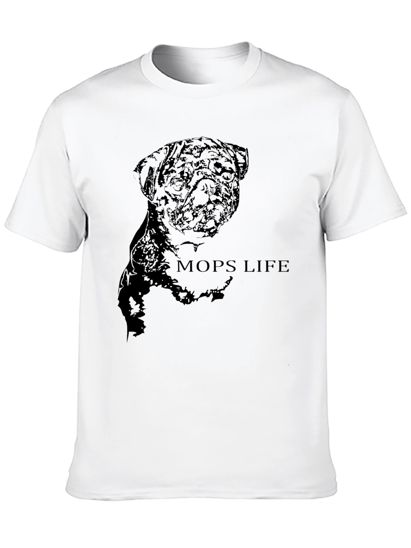 Black Men's Black Pug Life Graphic T-Shirt view 10