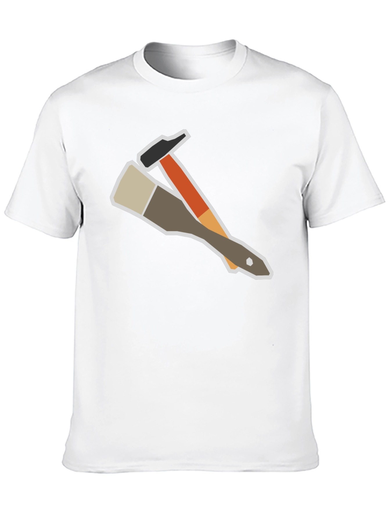 Black Painter's Tee: Hammer & Brush Graphic T-Shirt view 10