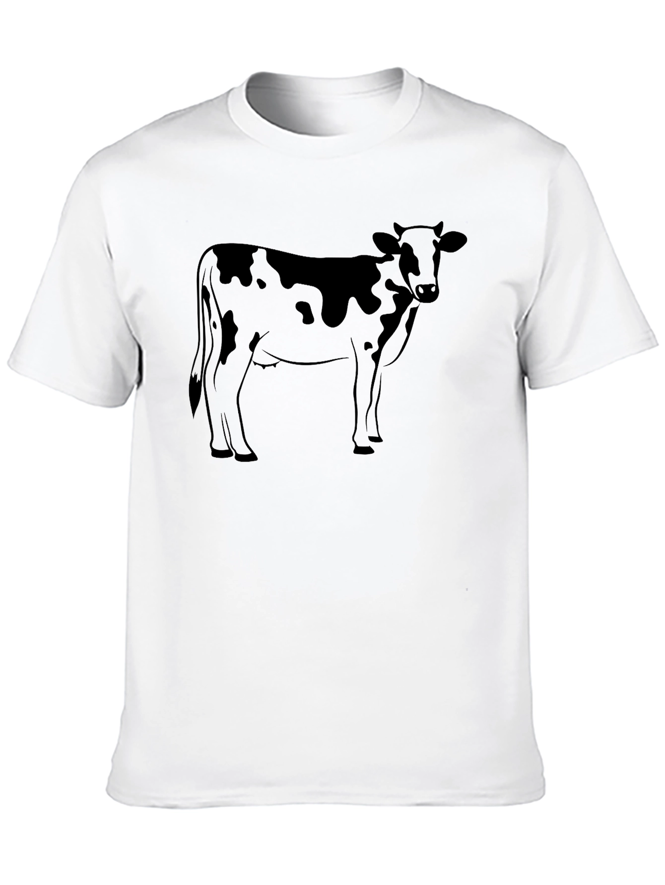 Black Cow Graphic T-Shirt - Black Crew Neck Tee view 10