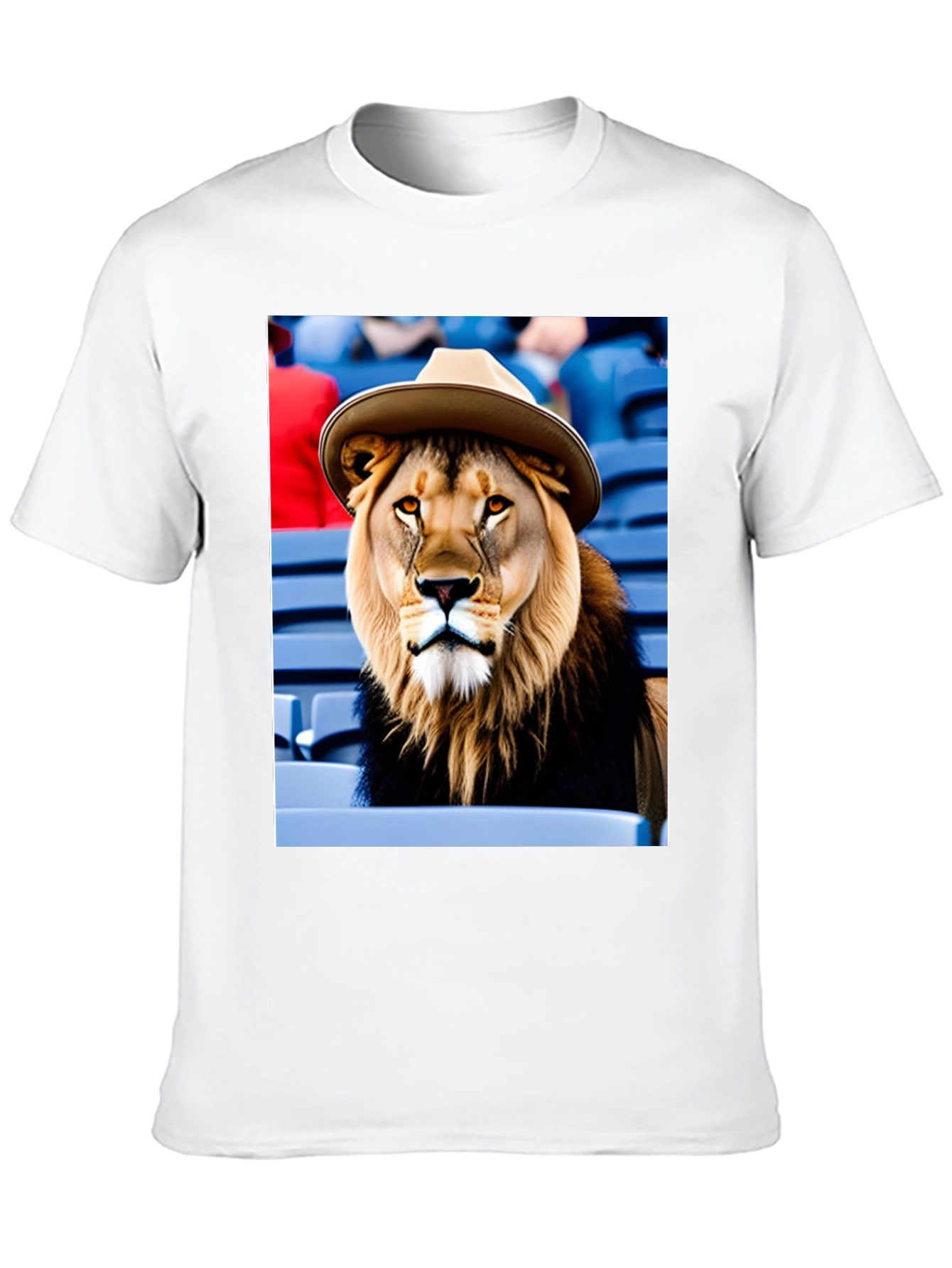 Black Lion in Hat Graphic Tee - Black Cotton Shirt view 10