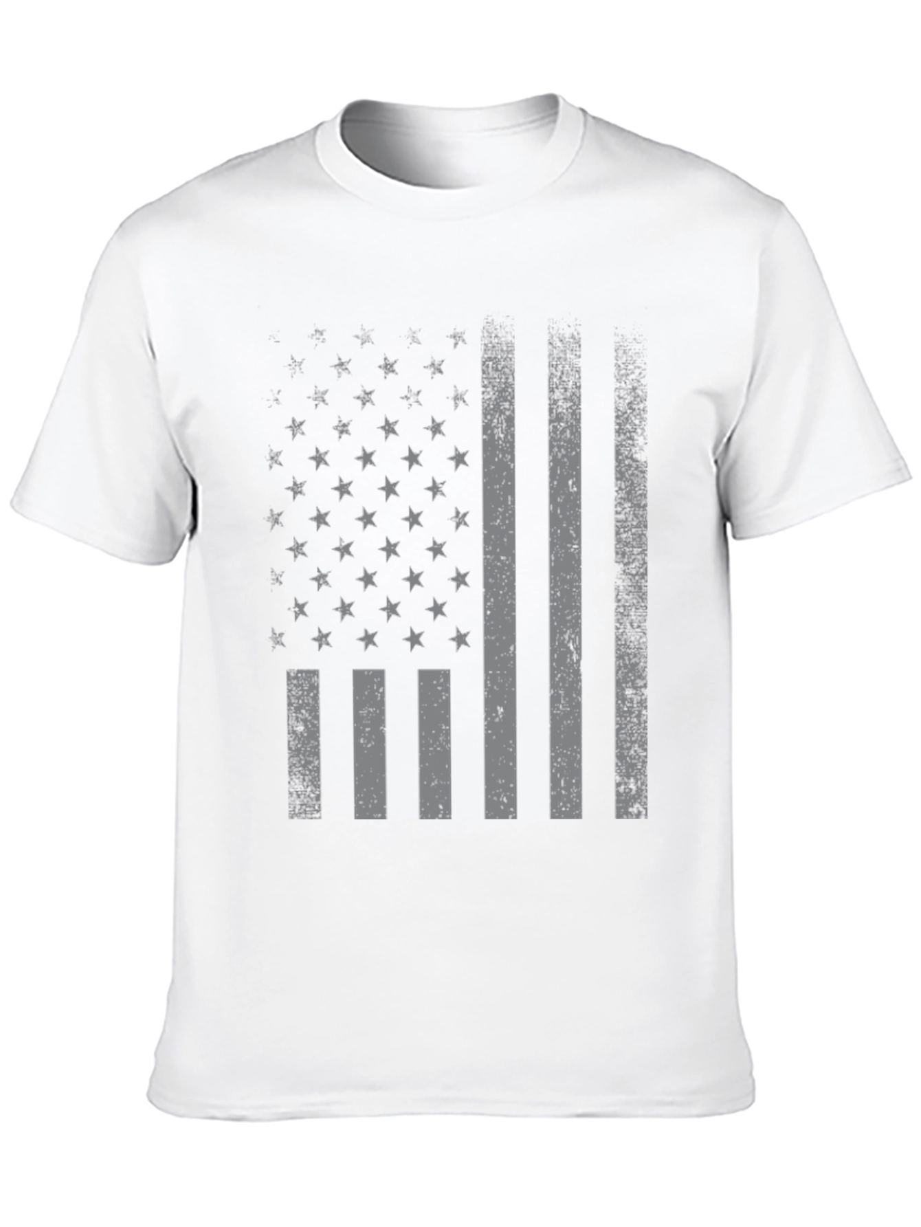 Black Distressed American Flag Graphic T-Shirt view 10