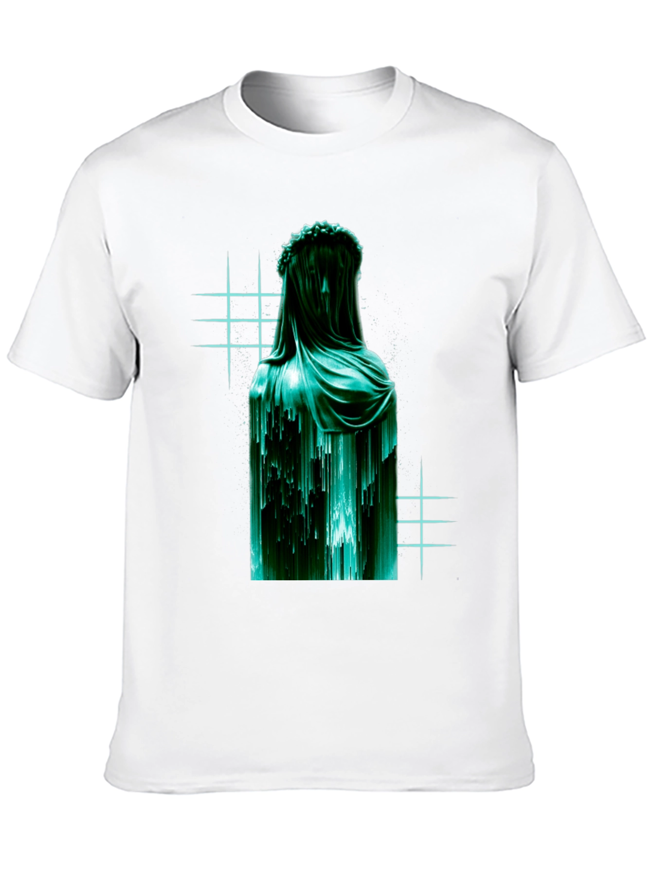 Black Veiled Statue Graphic T-Shirt - Modern Art Tee view 10