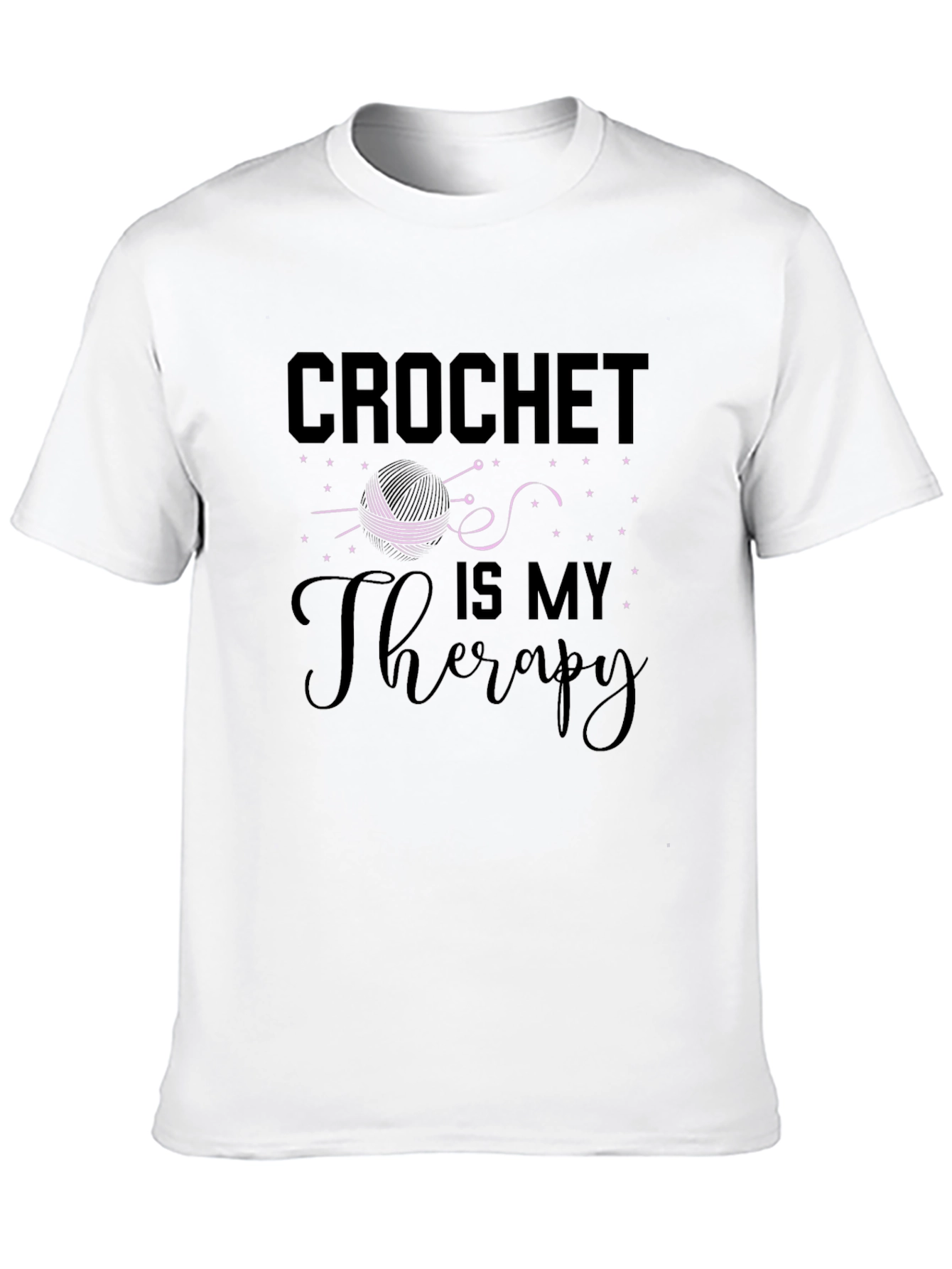 Black Crochet Is My Therapy Graphic Tee view 10