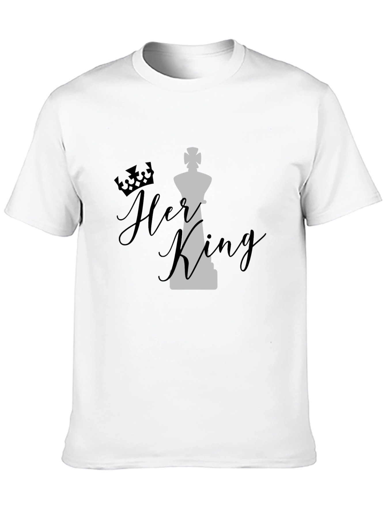 Black Her King Graphic T-Shirt - Black Cotton Blend Casual Tee view 10