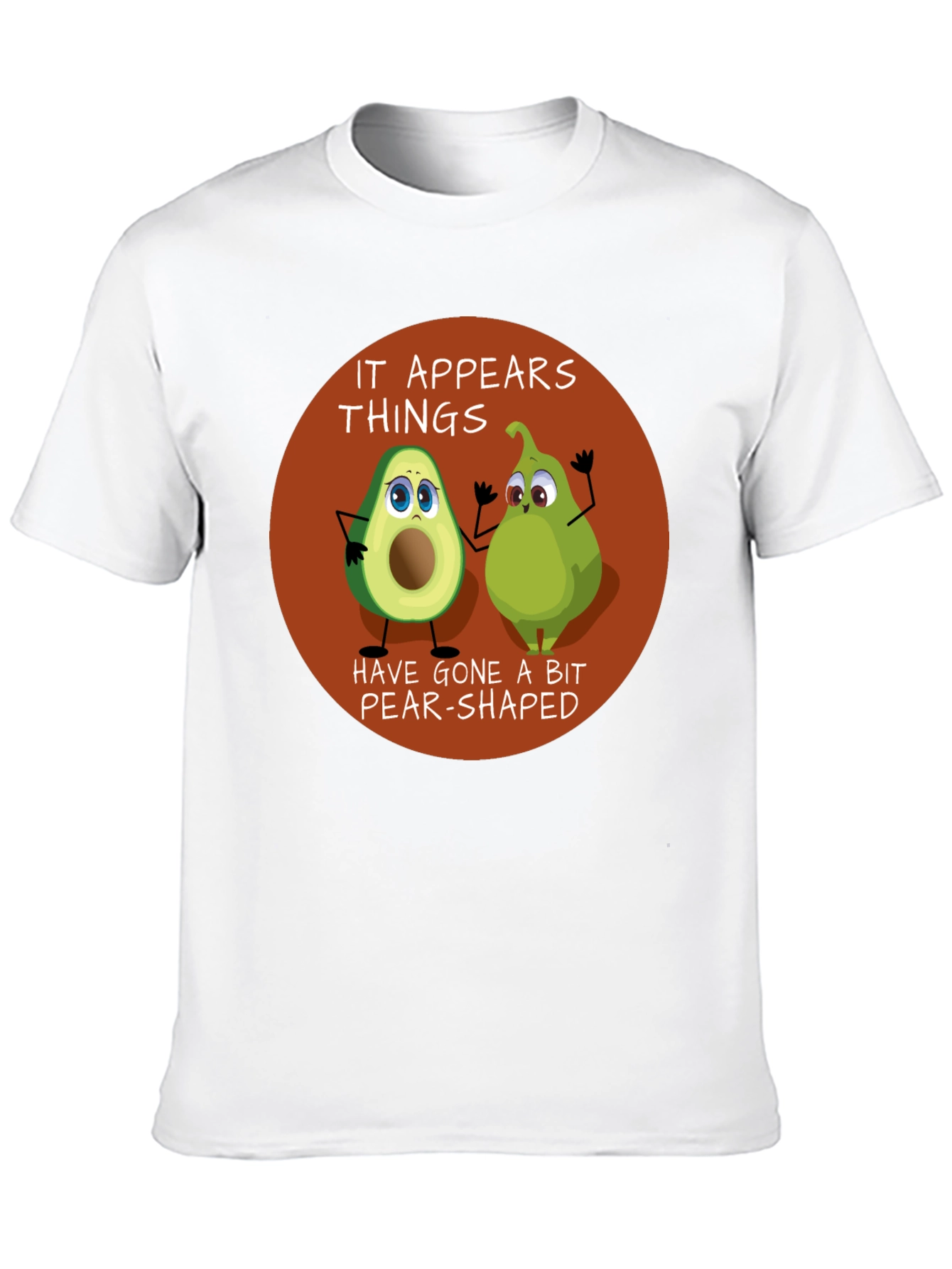 Black Funny Avocado & Pear Graphic T-Shirt view 10