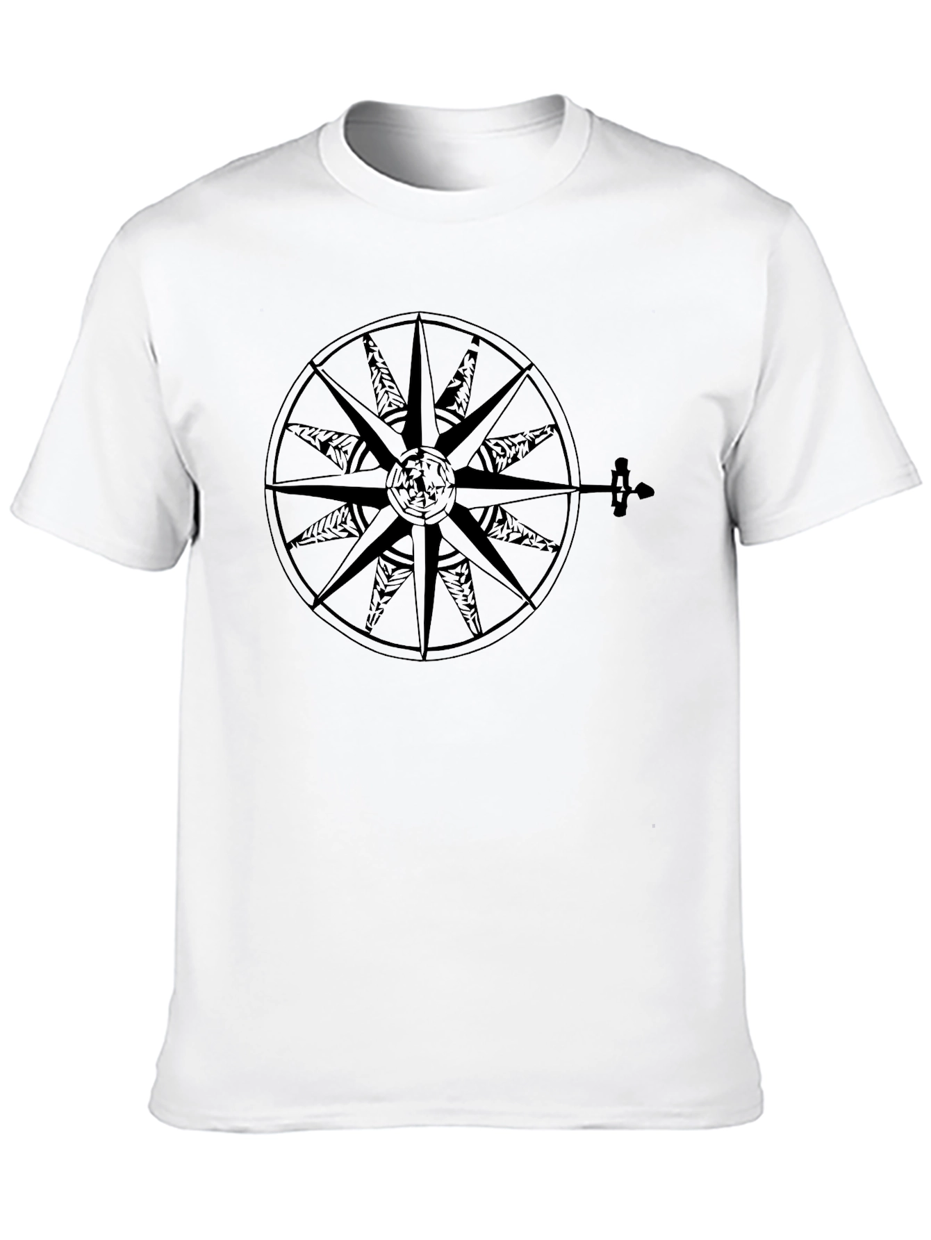 Black Compass Rose Graphic T-Shirt - Classic Black Tee view 10
