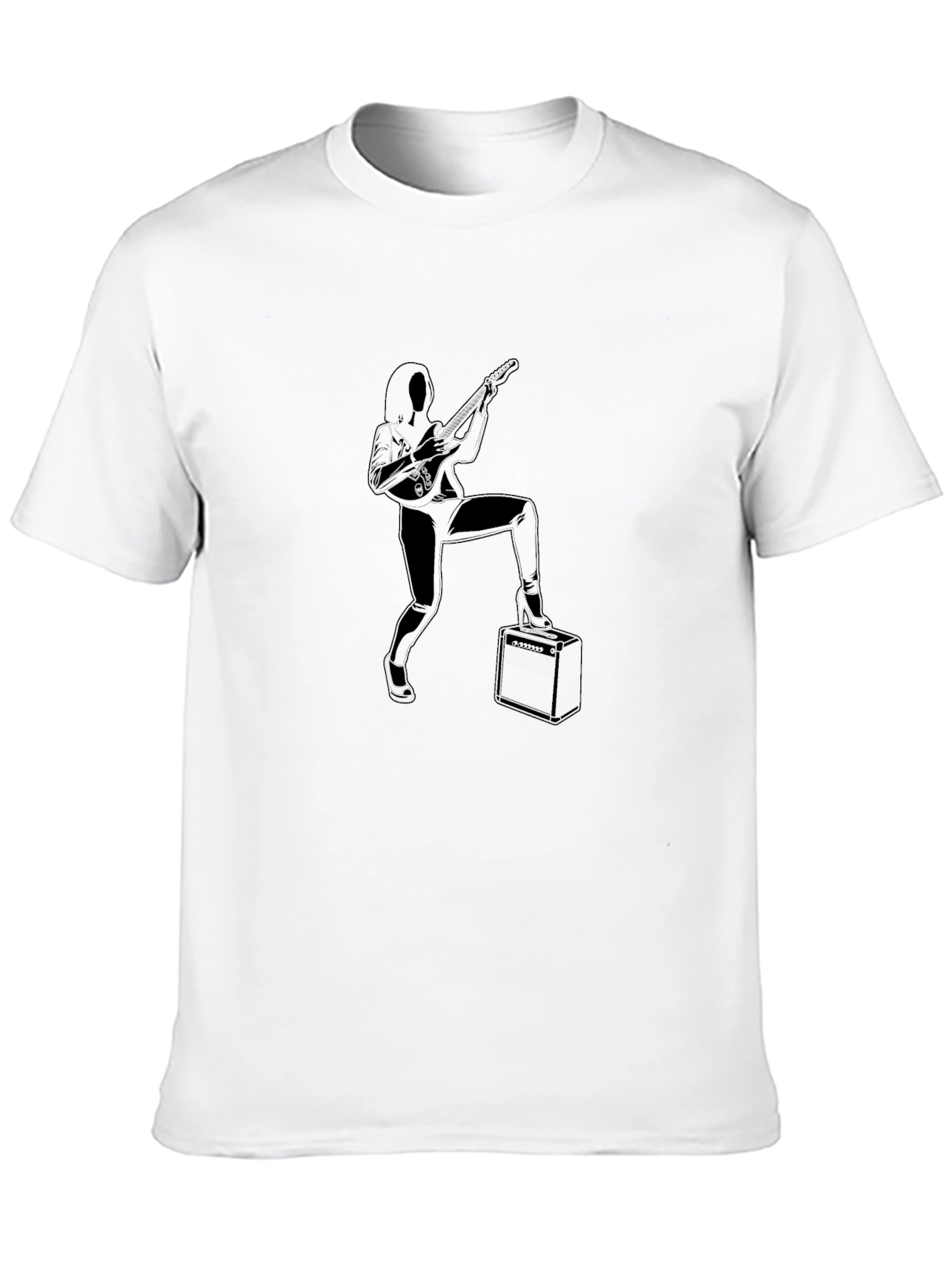Black Rock On! Black T-Shirt with Guitarist Graphic view 10