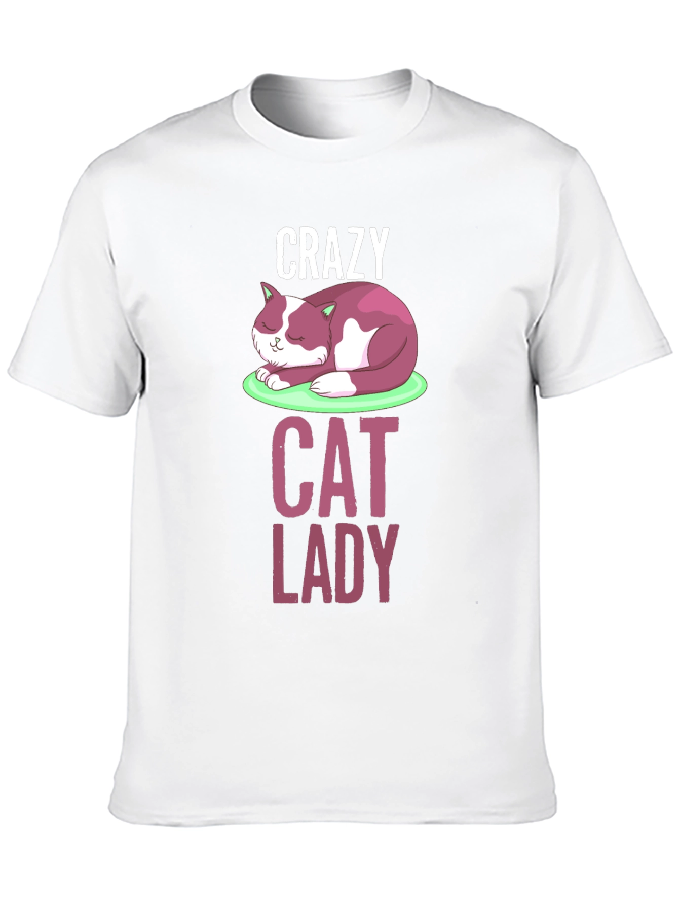 Black Crazy Cat Lady T-Shirt - Fun Graphic Tee view 10