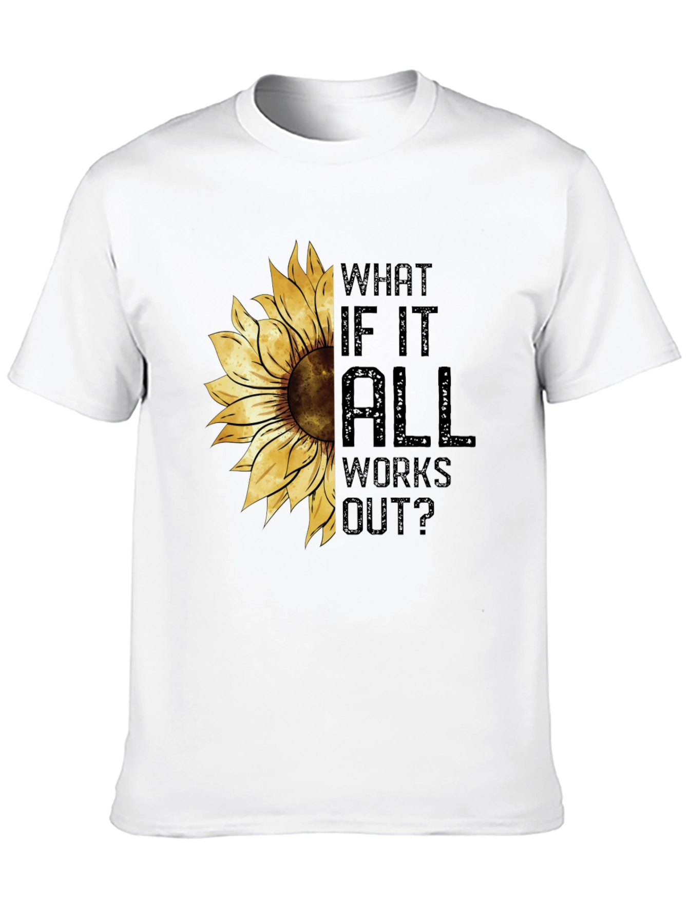 Black Sunflower Graphic Tee - What If It All Works Out? - Black view 10