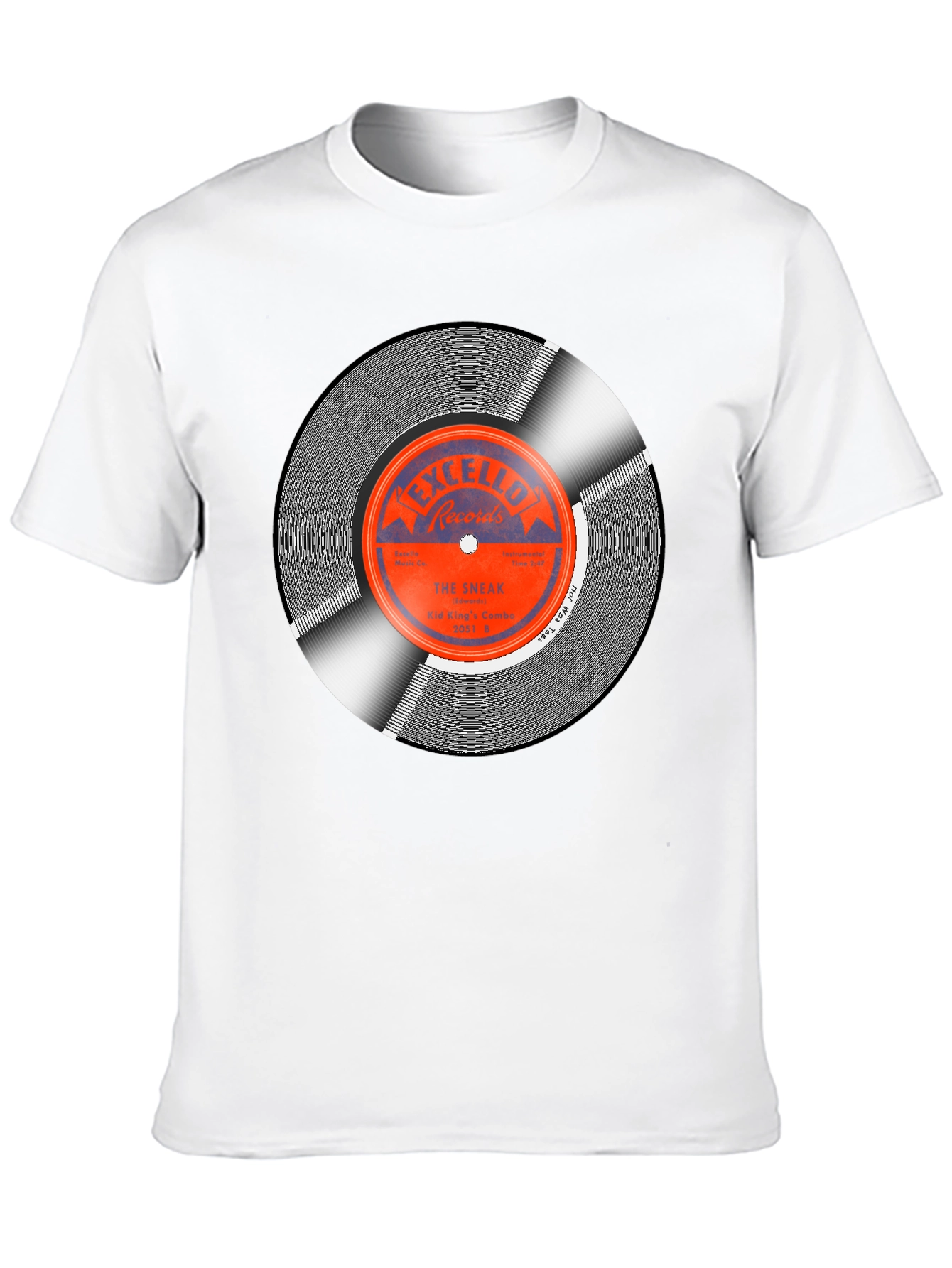 Black Vintage Record Graphic Tee - Retro Music Lover T-Shirt view 10