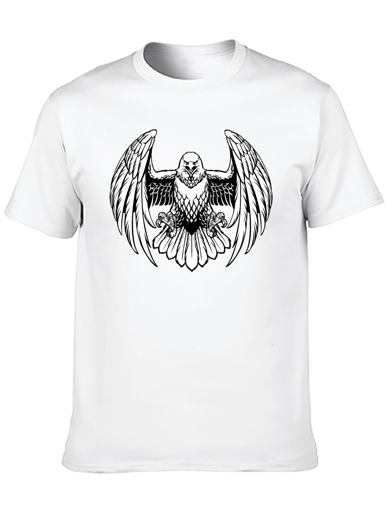 Black Eagle Print Black T-Shirt view 10