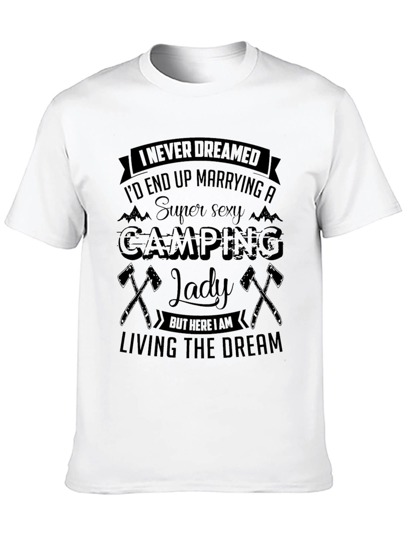 Black Camping Lady T-Shirt - Super Sexy Wife view 10