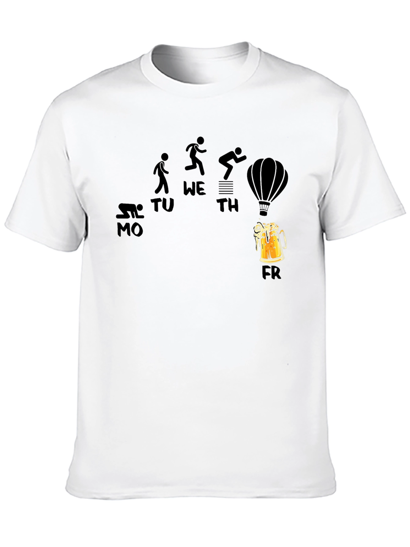 Black Funny Weekday Evolution Beer Friday Graphic T-Shirt view 10