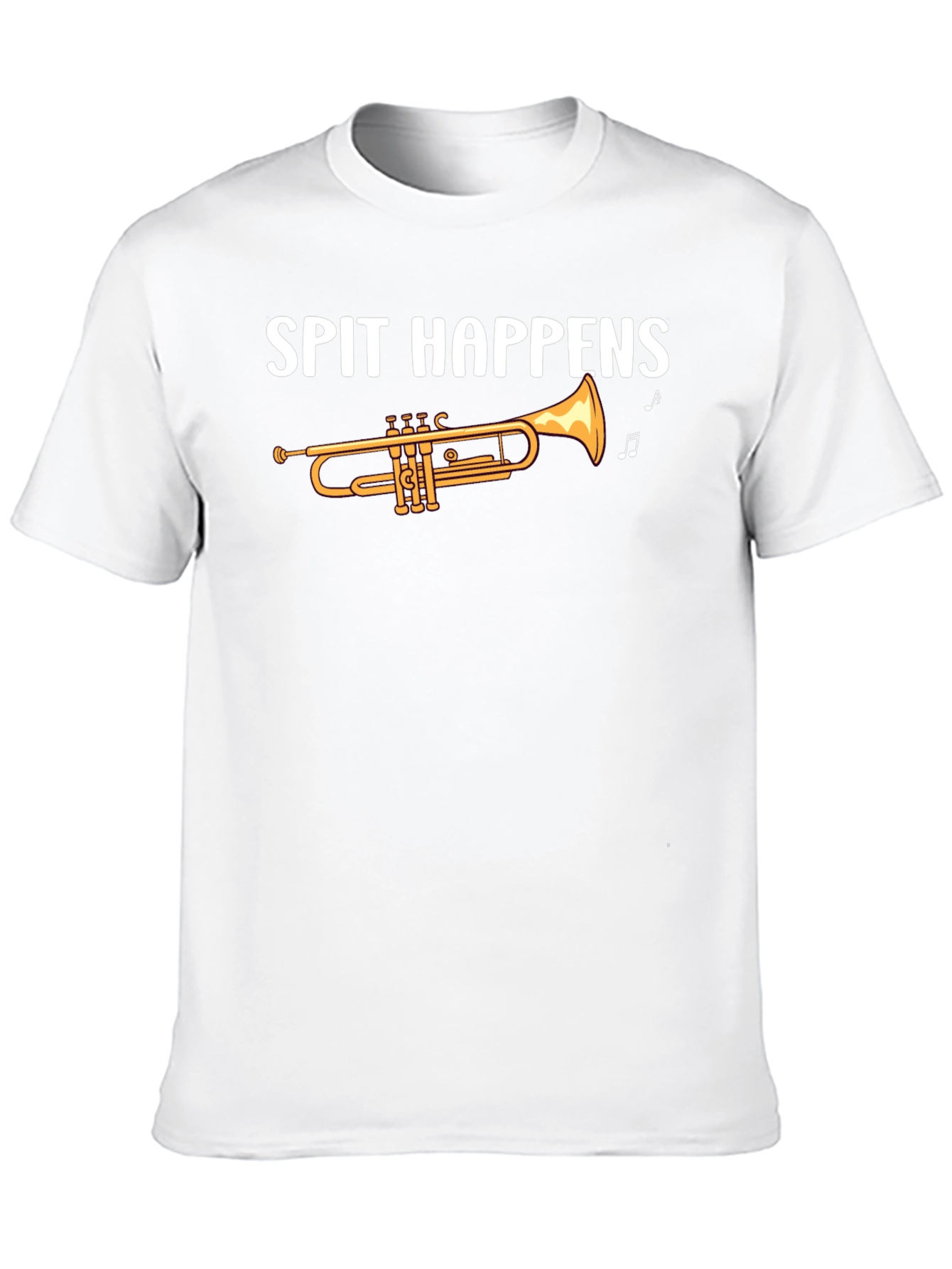 Black Spit Happens Trumpet T-Shirt - Music Lover Tee view 10