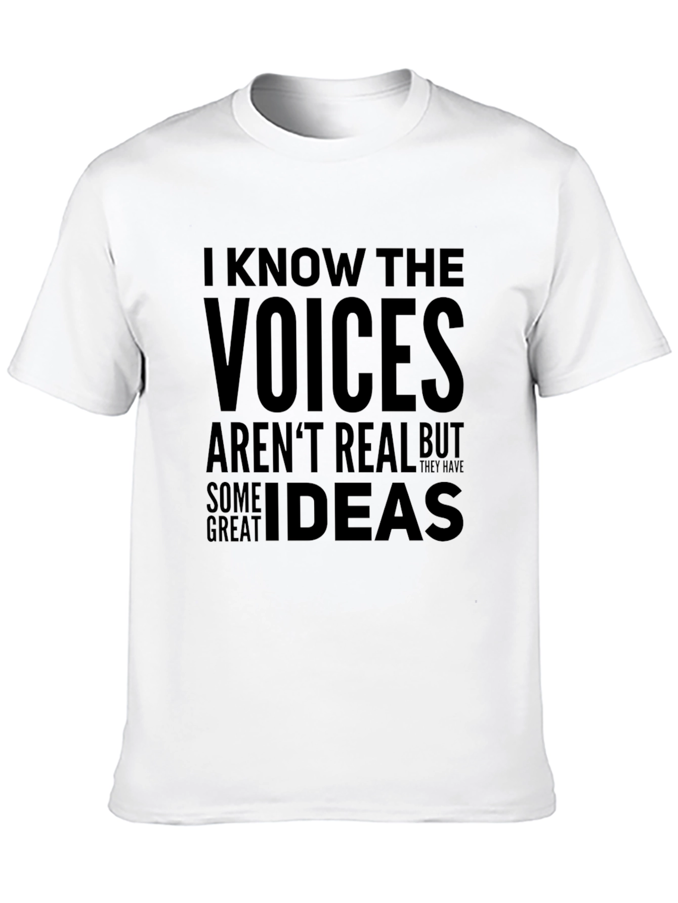 Black I Know The Voices T-Shirt - Funny Graphic Tee view 10