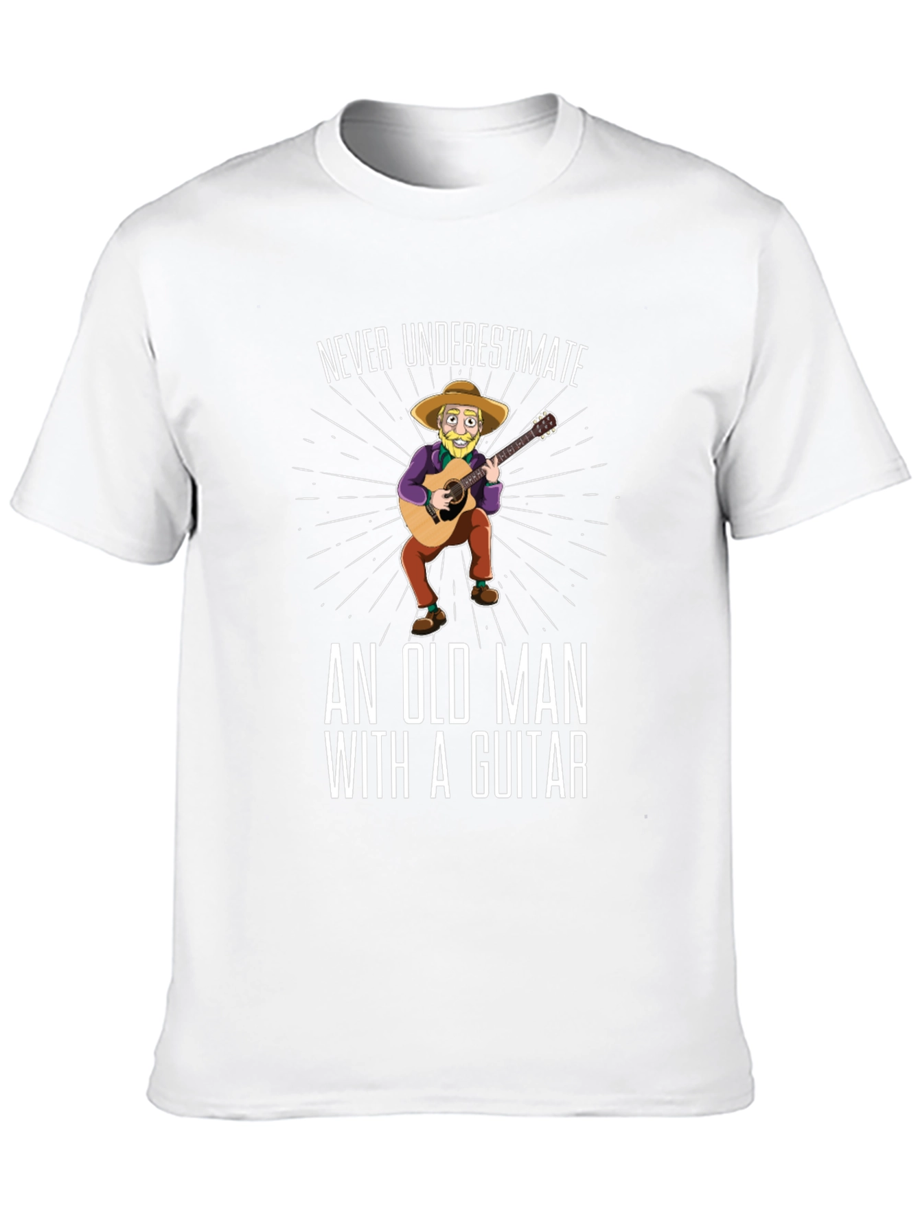 Black Never Underestimate Old Man With Guitar T-Shirt view 10
