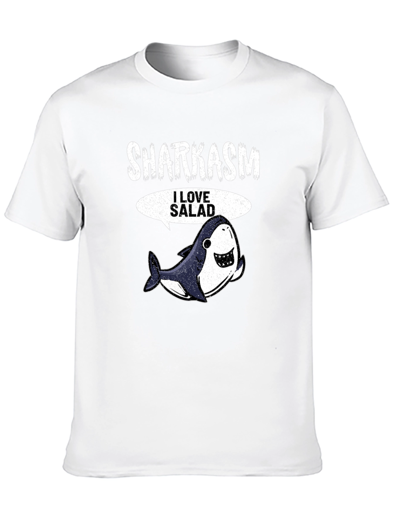 Black Sharkasm I Love Salad Men's Black T-Shirt view 10