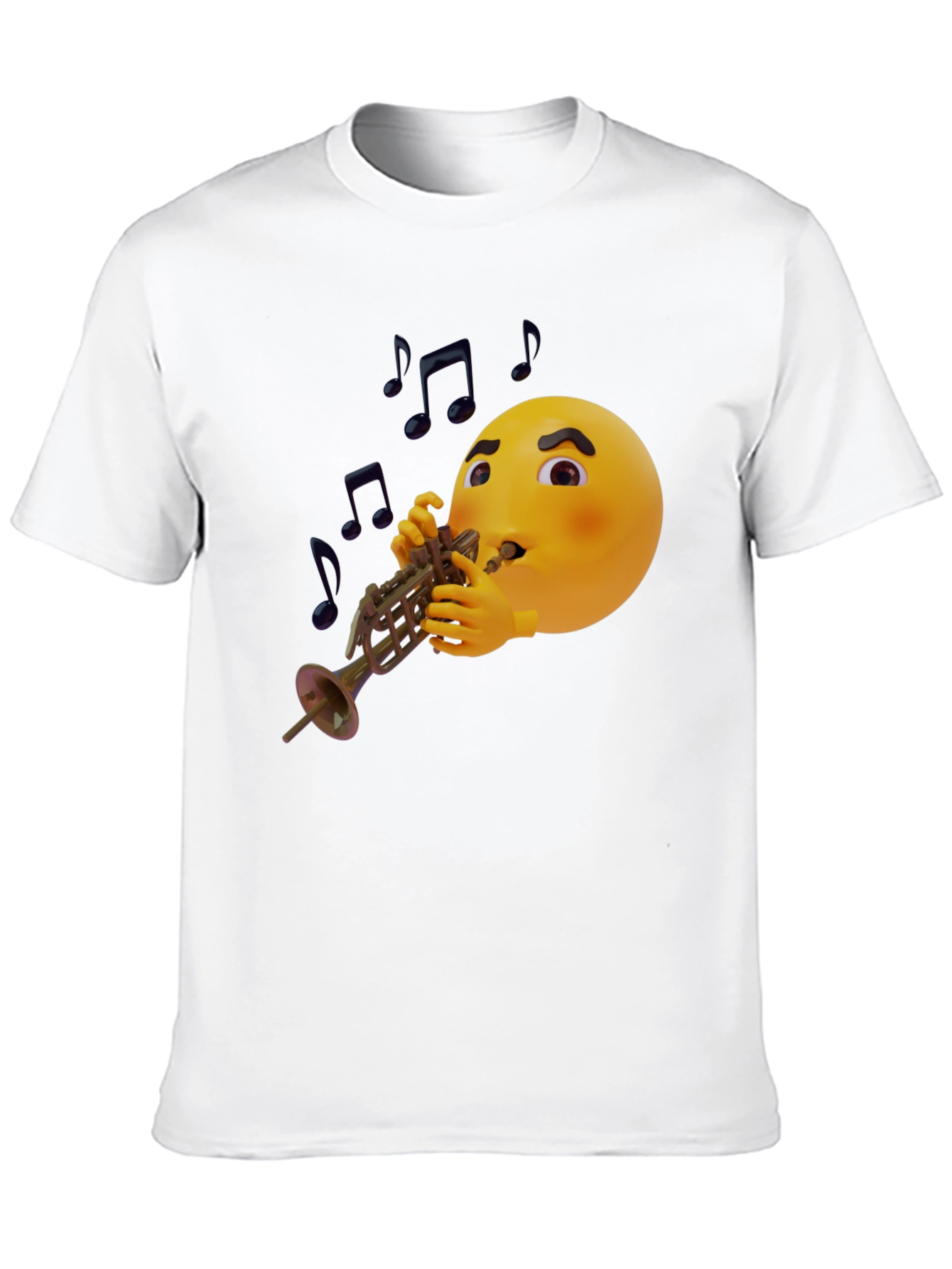 Black Emoji Trumpet Player Graphic T-Shirt view 10