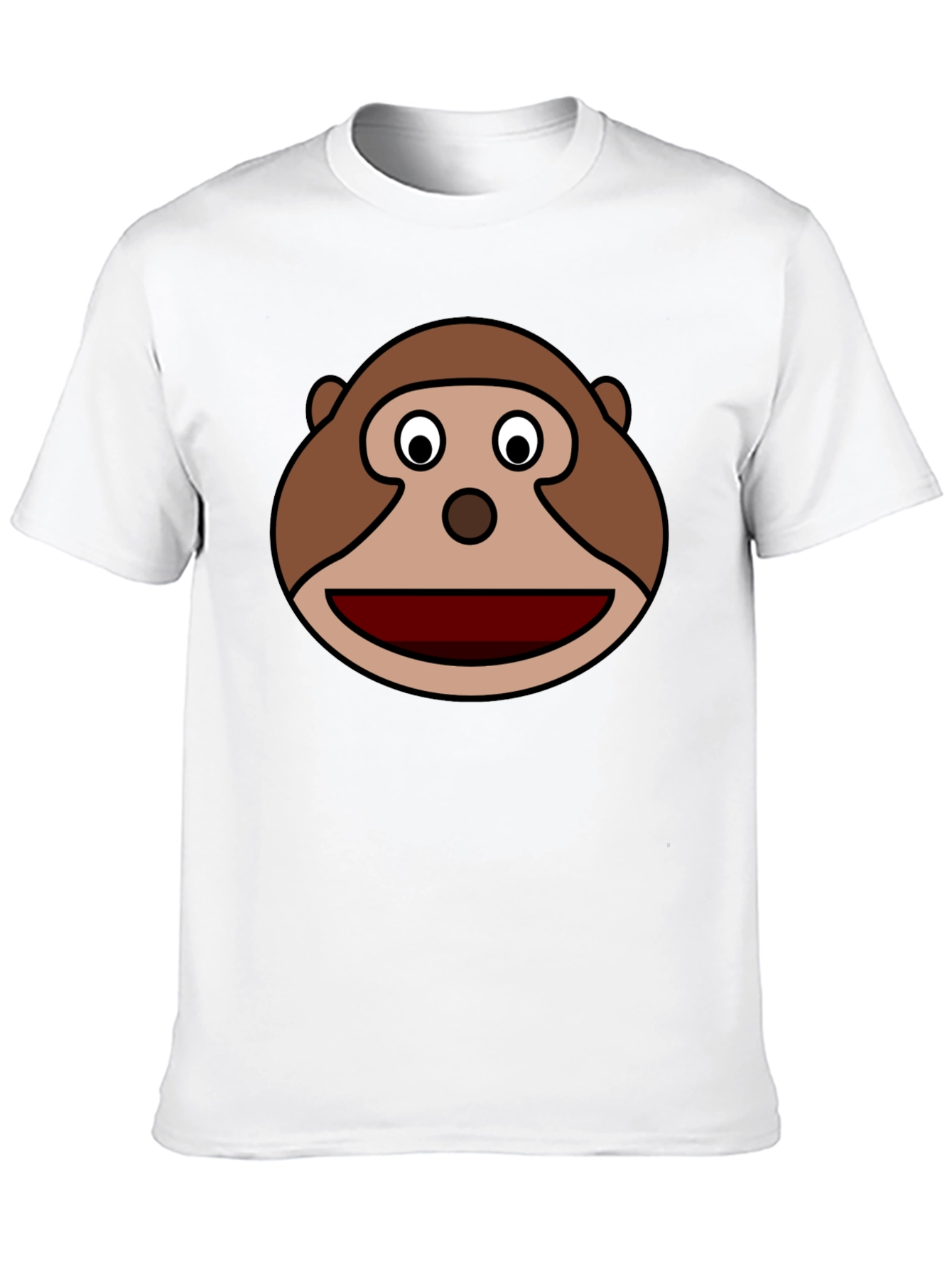 Black Monkey Face Graphic Tee - Black Cotton Casual view 10