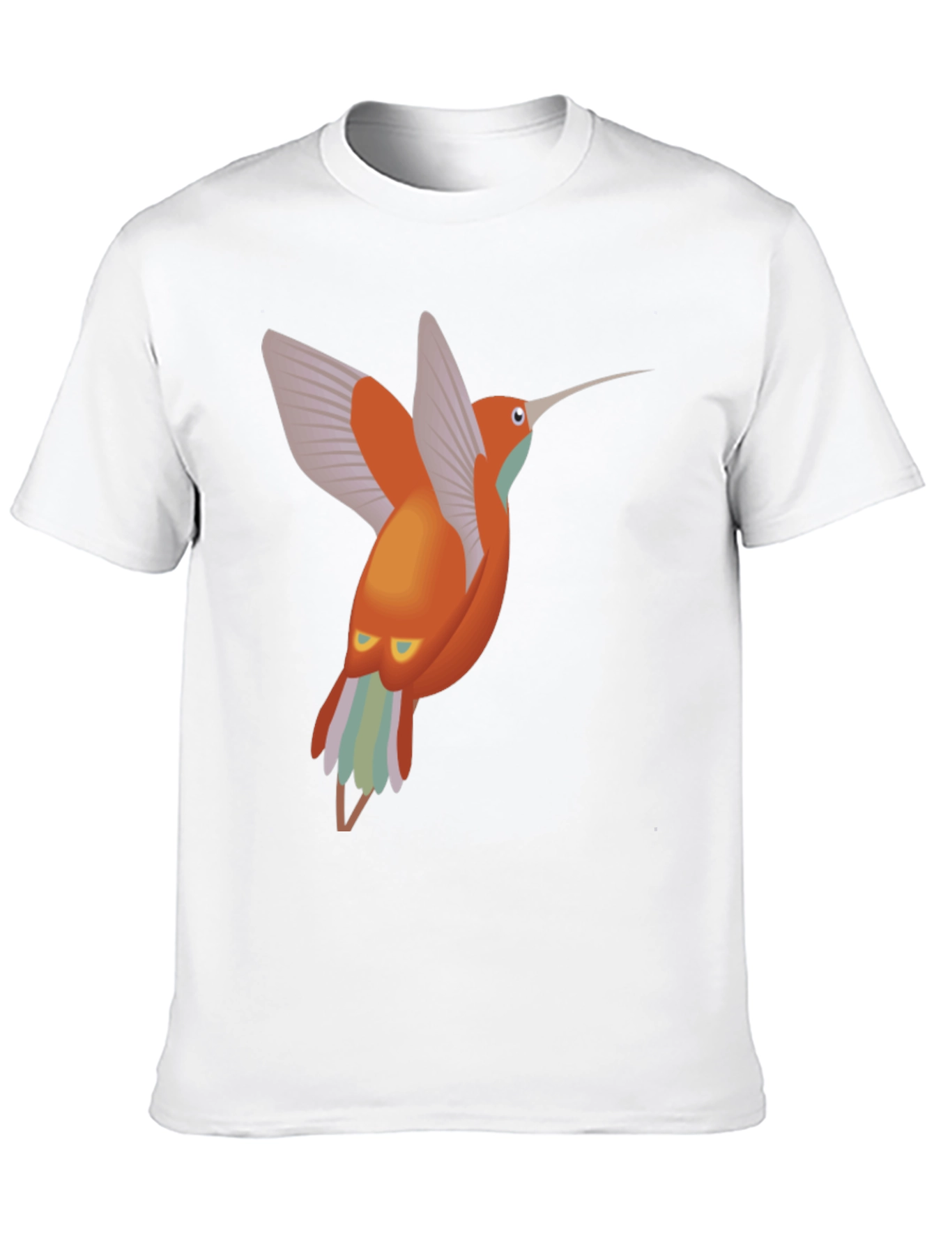 Black Hummingbird Graphic Tee - Black Cotton T-Shirt view 10