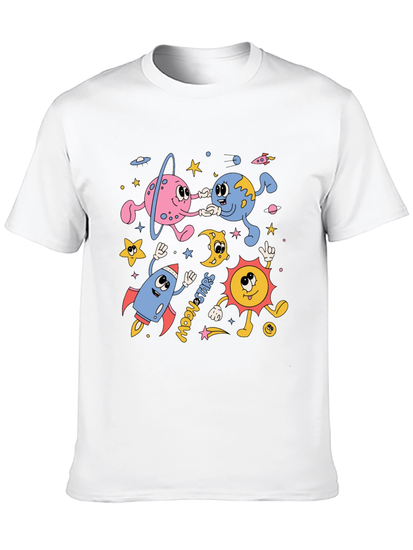 Black Retro Space Cartoon Graphic Tee view 10