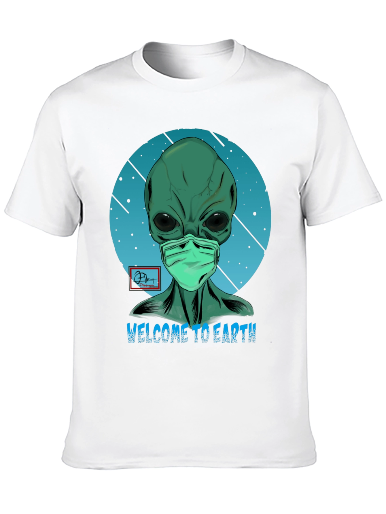 Black Welcome Alien T-Shirt - Funny Graphic Tee view 10