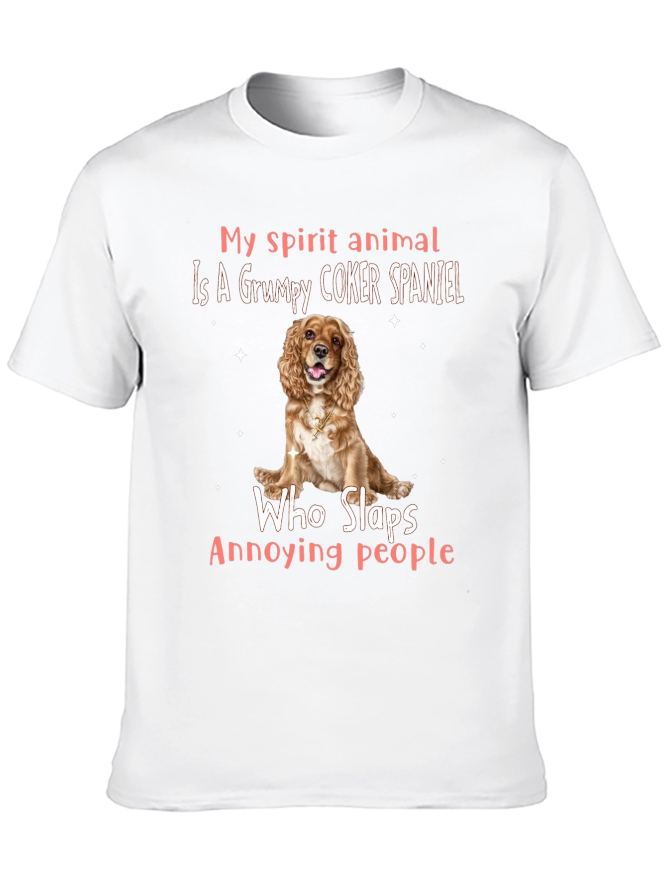 Black Grumpy Cocker Spaniel Spirit Animal Tee view 10