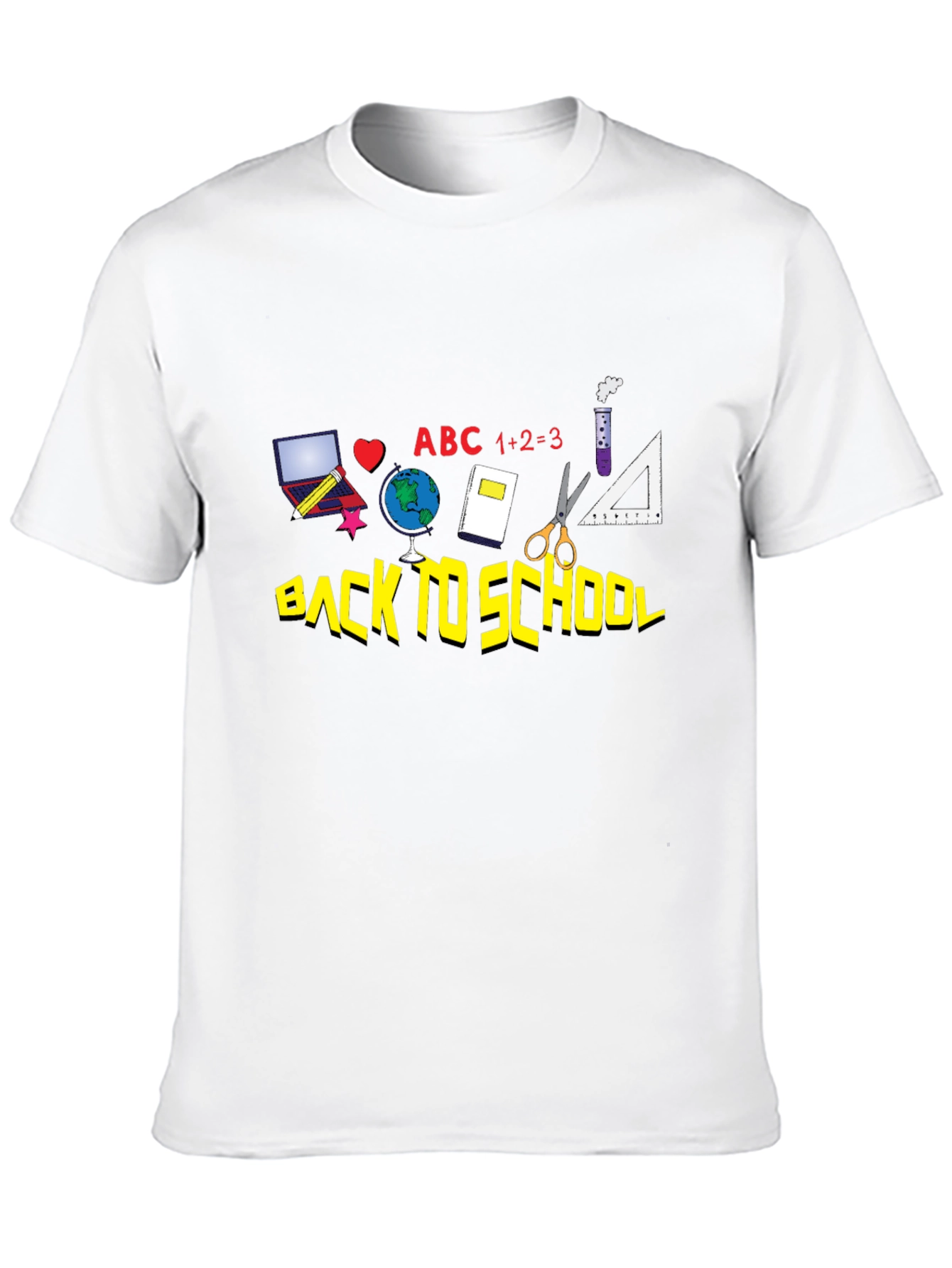 Black Back to School Graphic Tee - Black Cotton T-Shirt view 10