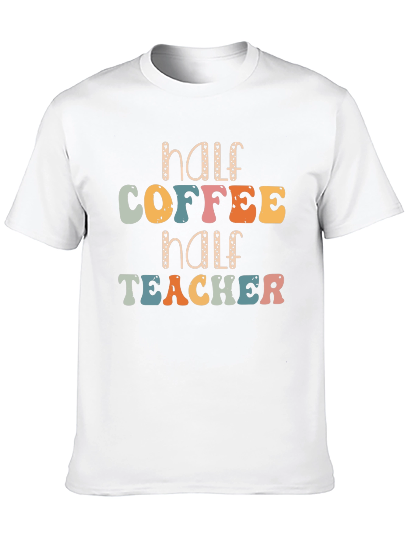 Black Half Coffee Half Teacher Graphic Tee view 10